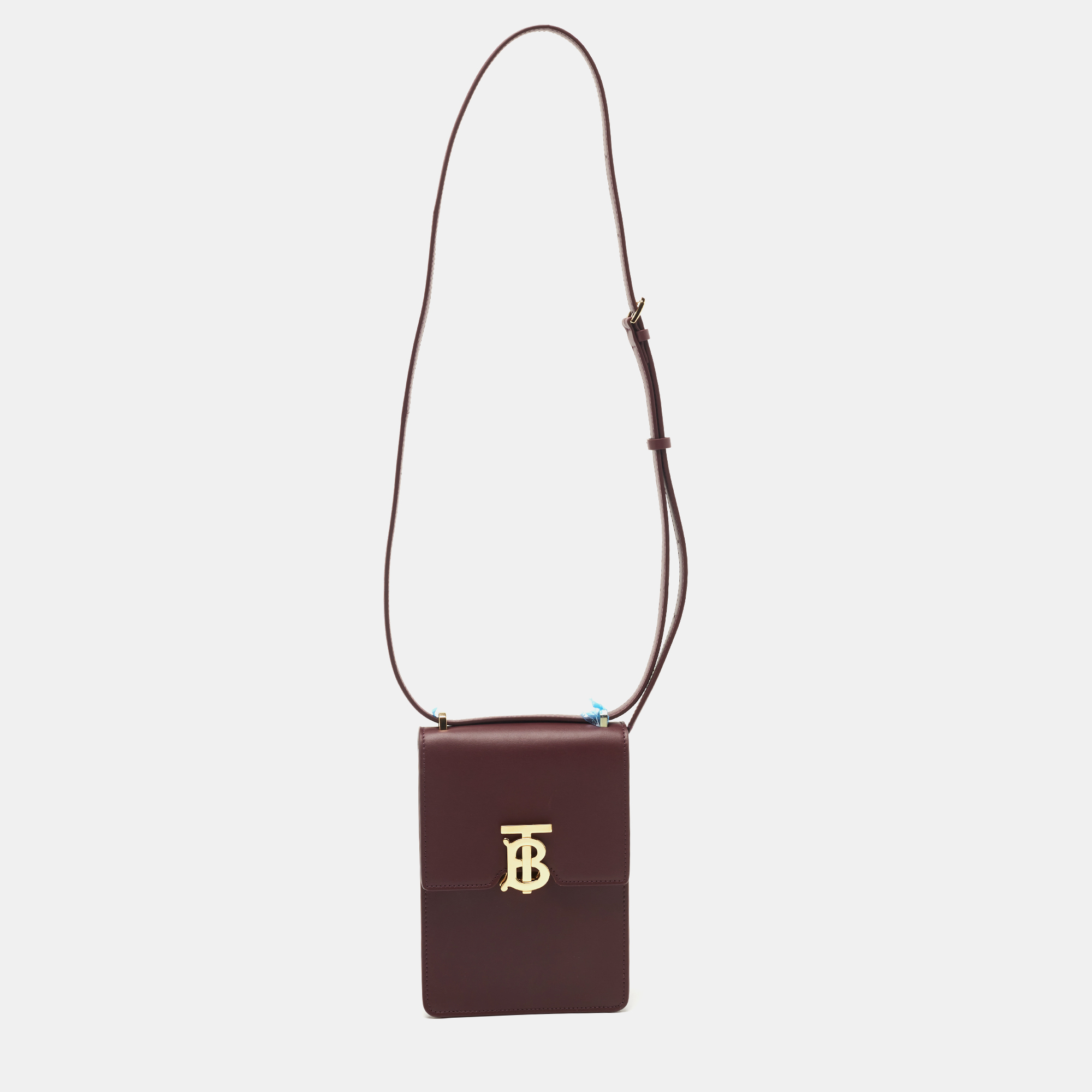 Pre-owned Burberry Burgundy Leather Robin Crossbody Bag
