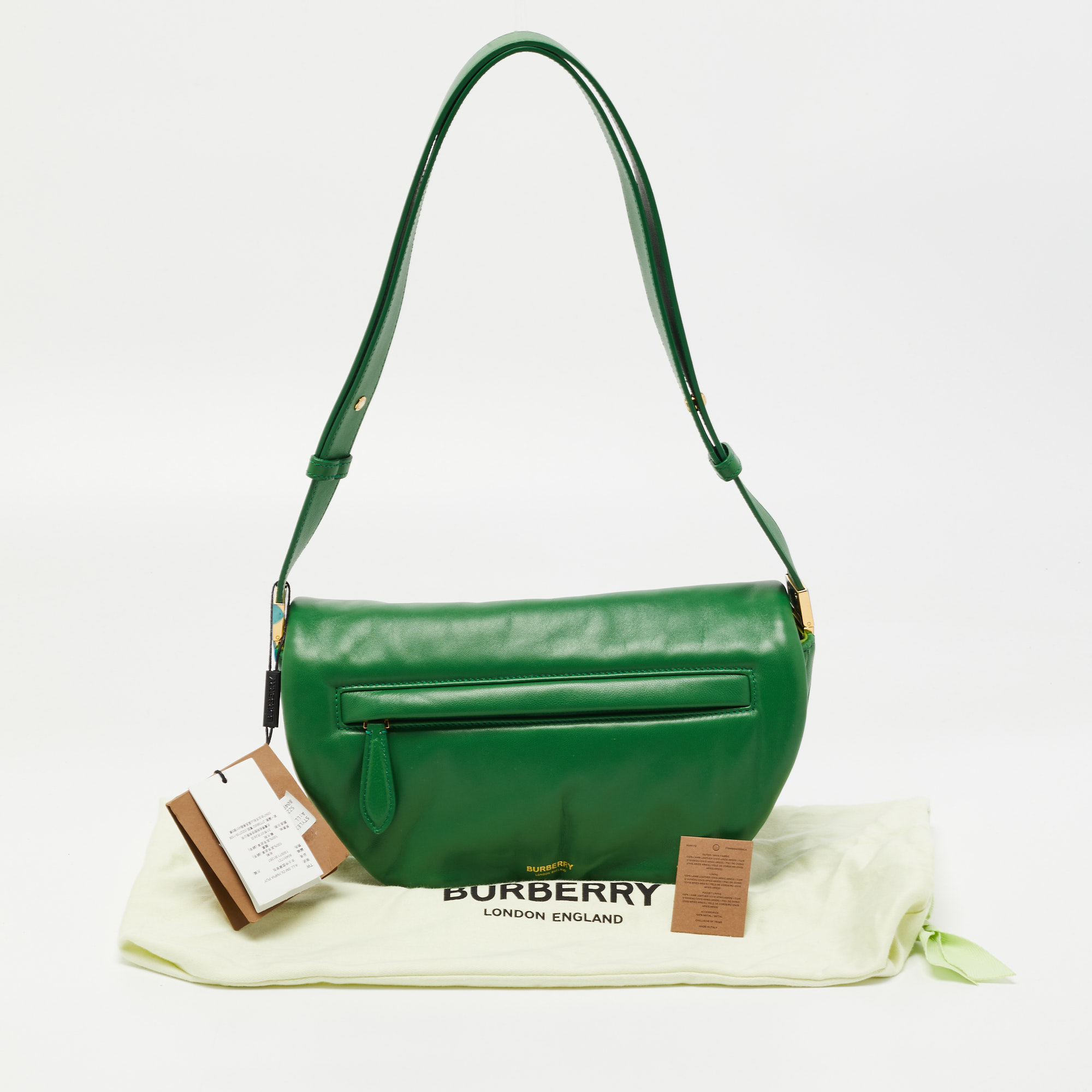 

Burberry Green Leather Small Olympia Shoulder Bag