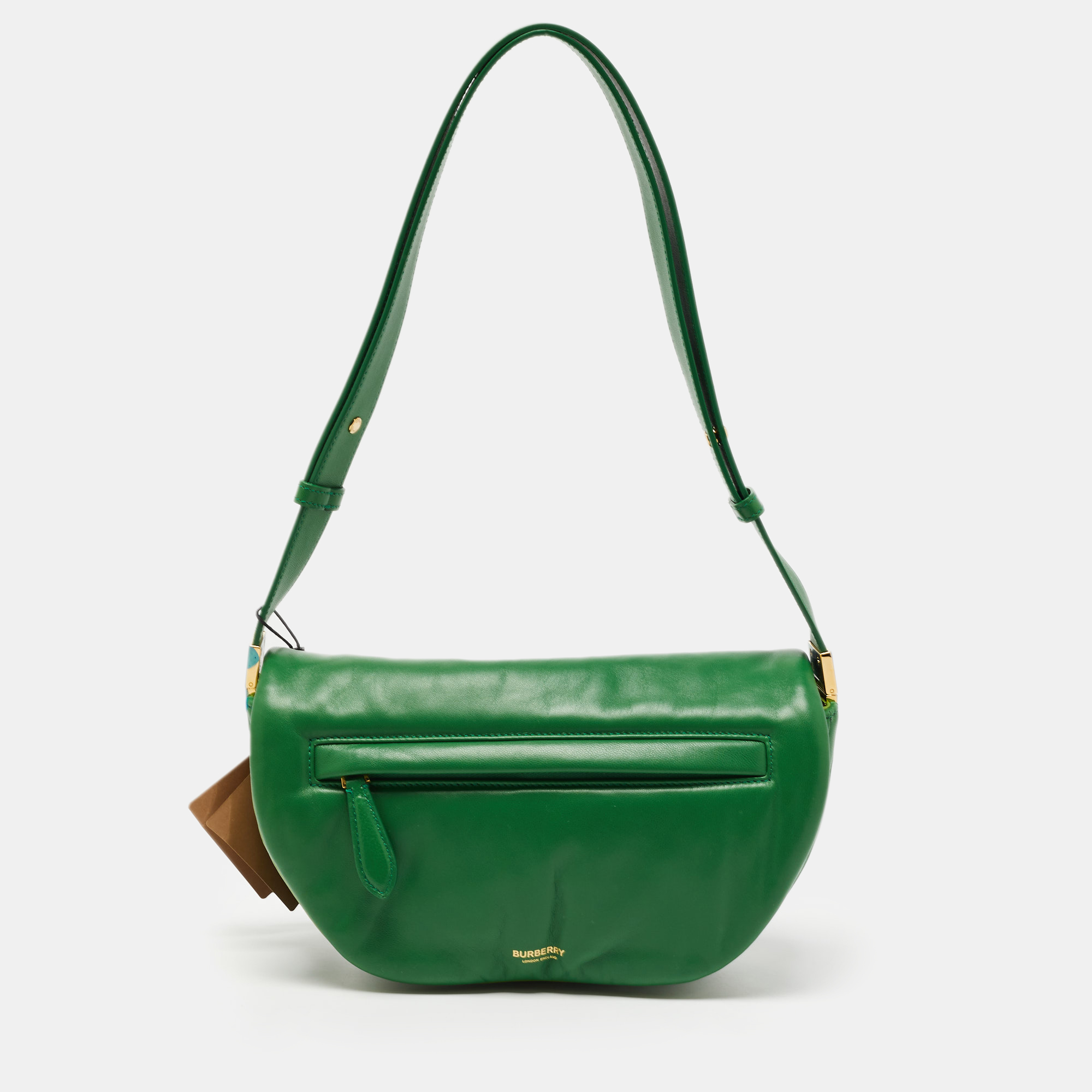 Pre-owned Burberry Green Leather Small Olympia Shoulder Bag