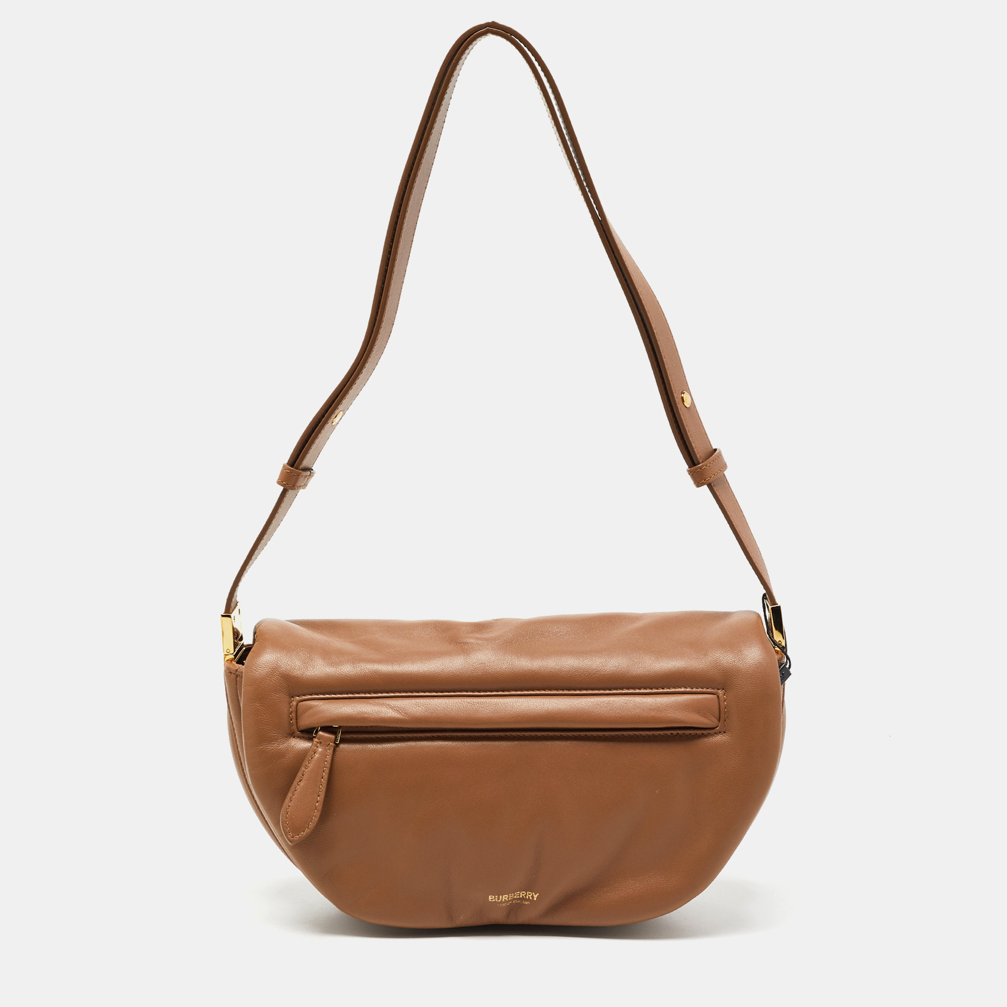 Pre-owned Burberry Beige Leather Small Olympia Shoulder Bag