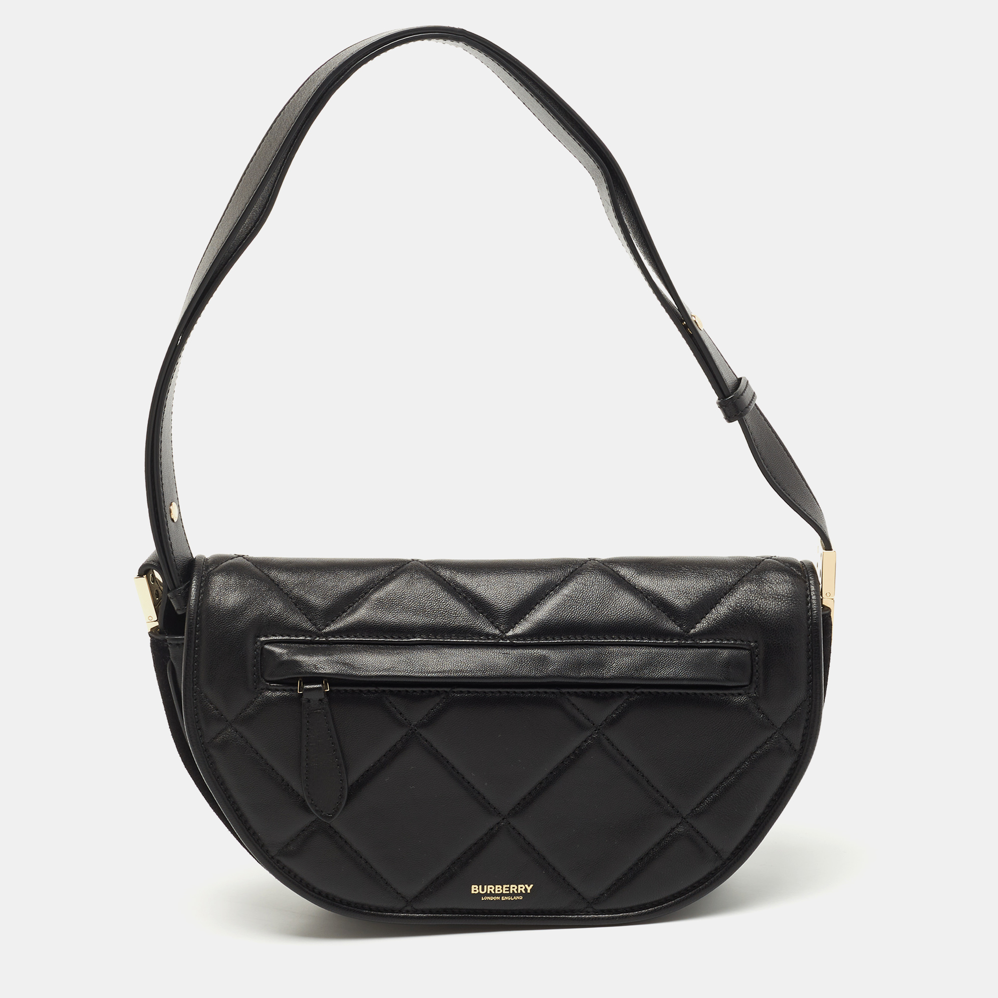 Pre-owned Burberry Black Quilted Leather Small Olympia Shoulder Bag