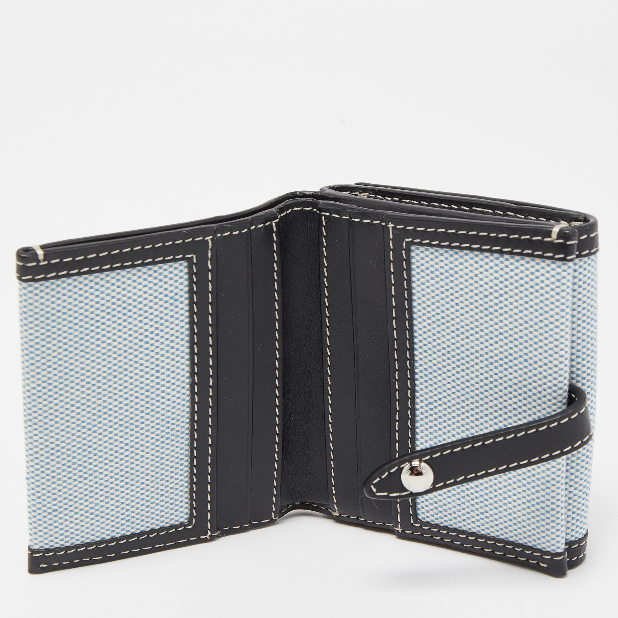 

Burberry Light Blue/Black Canvas and Leather Luna French Wallet