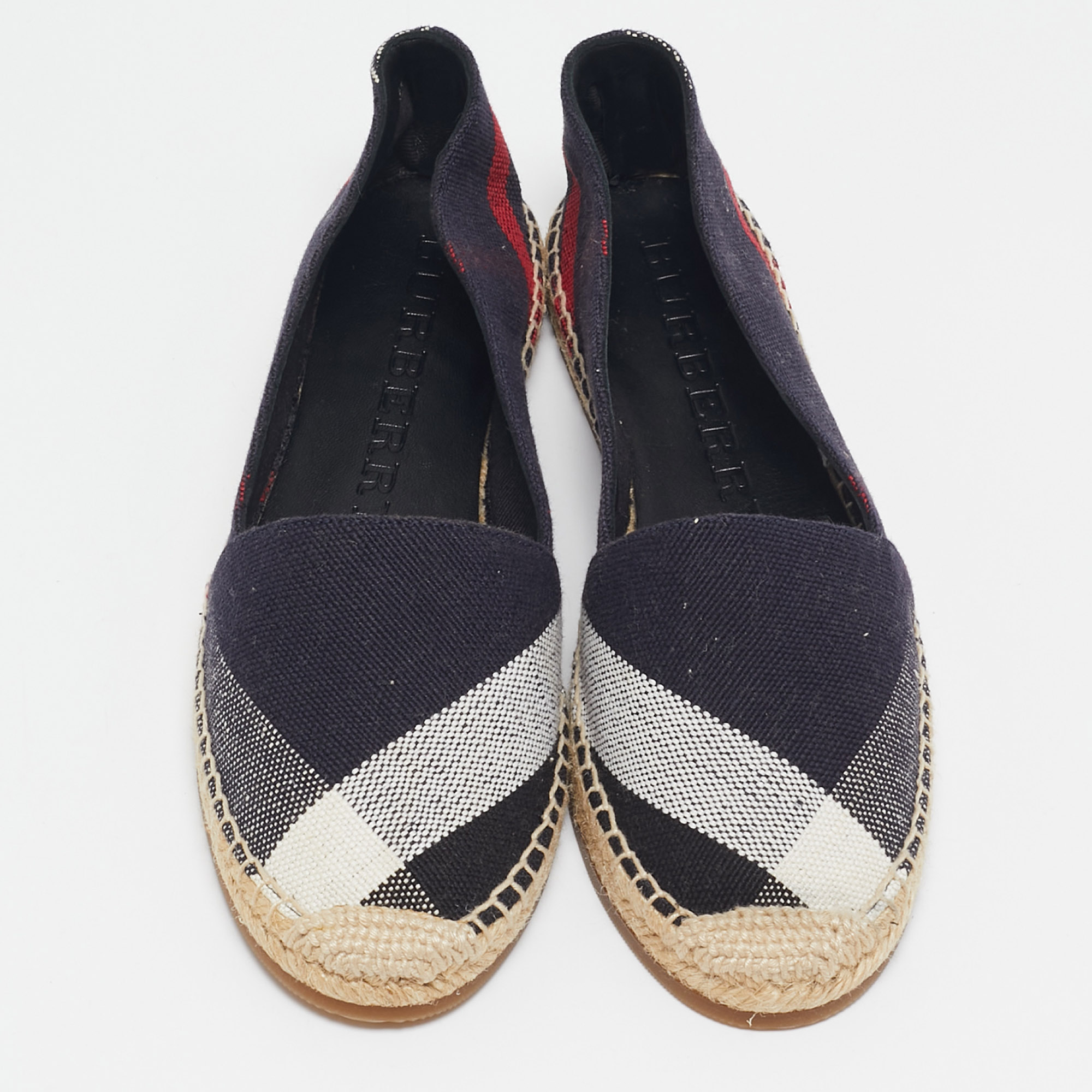 Burberry Multicolor Canvas Hodgeson Espadrille Flats Size 38 