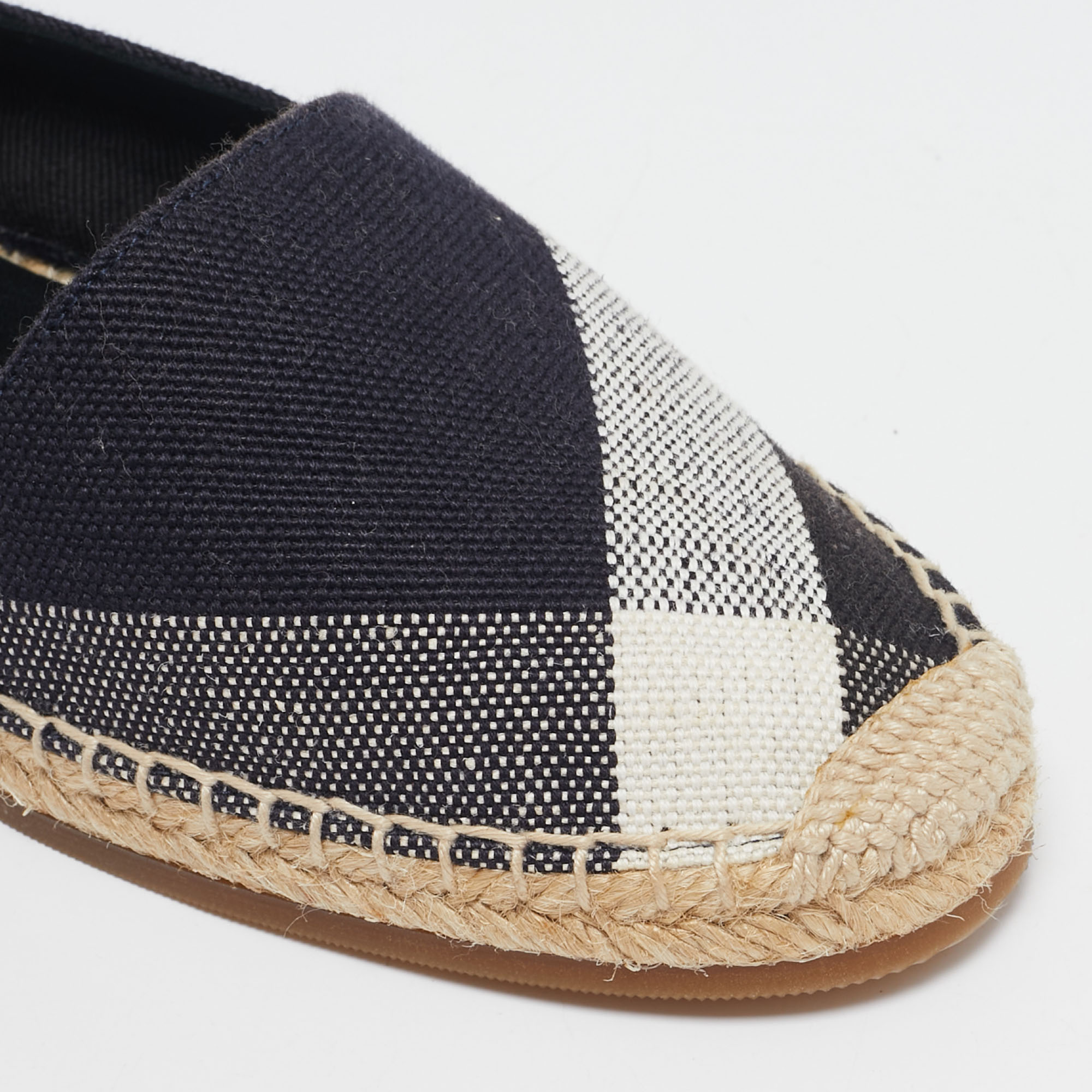 Burberry Multicolor Canvas Hodgeson Espadrille Flats Size 38 