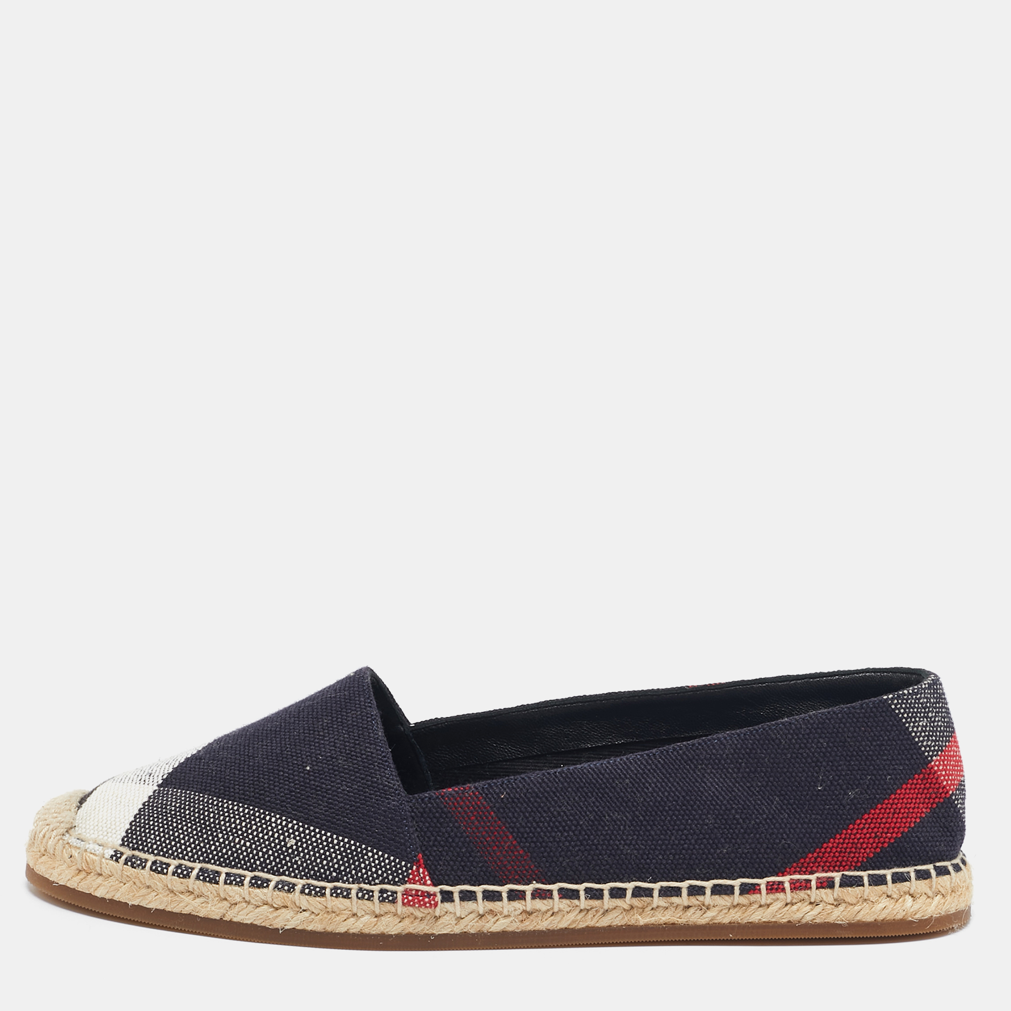 

Burberry Multicolor Canvas Hodgeson Espadrille Flats Size