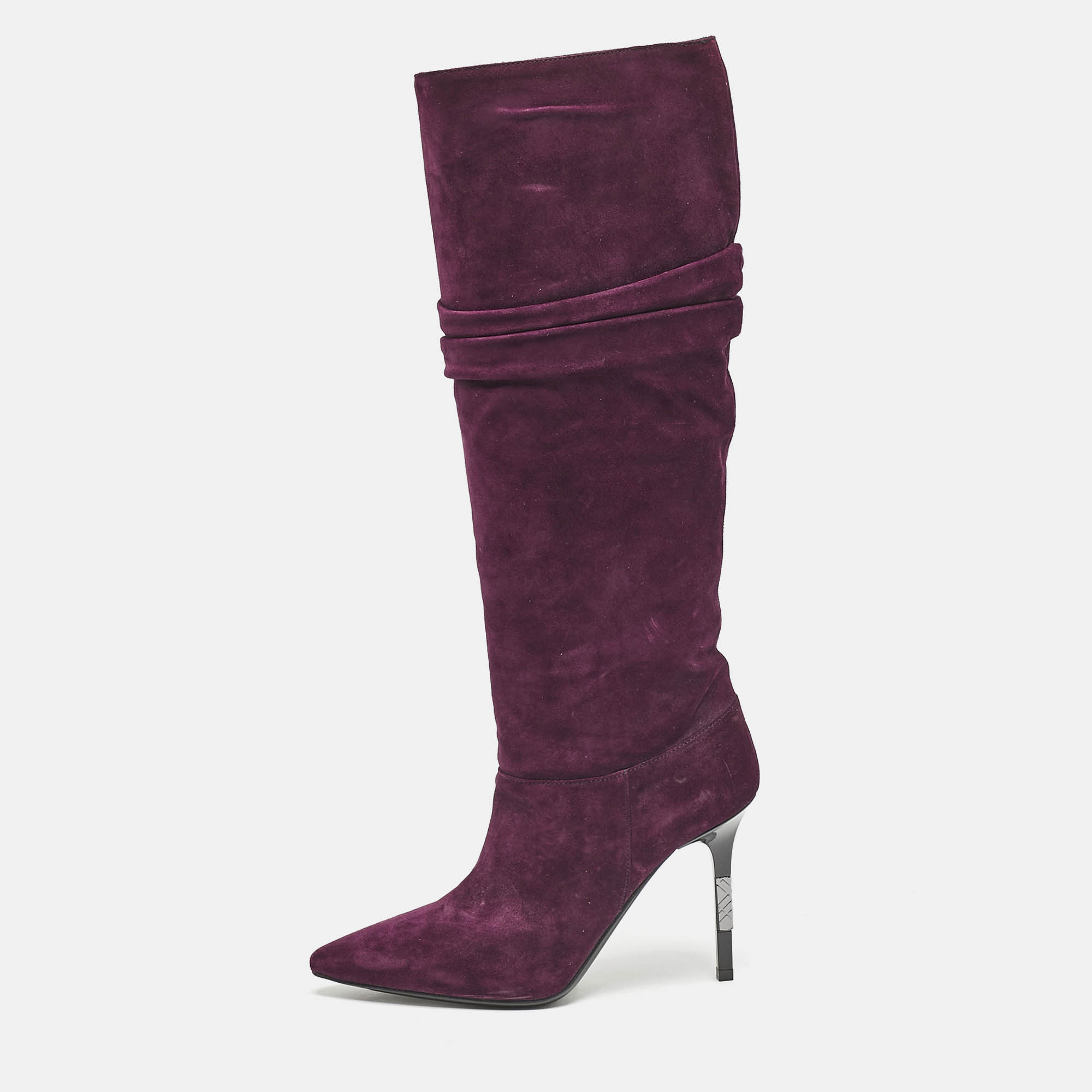 

Burberry Burgundy Suede Knee Length Boots Size