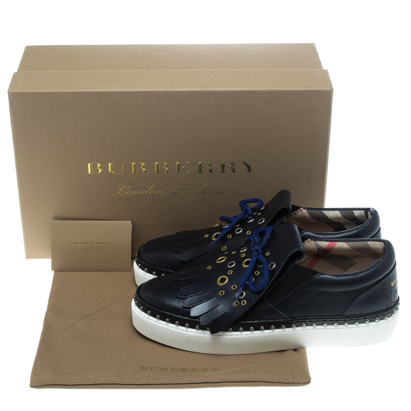 blue burberry trainers
