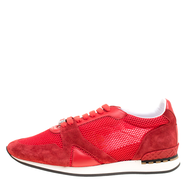 

Burberry Red Mesh and Suede Sneakers Size