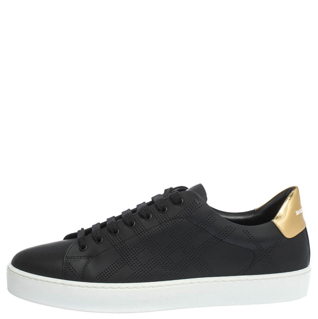 Burberry perforated cheap leather sneakers