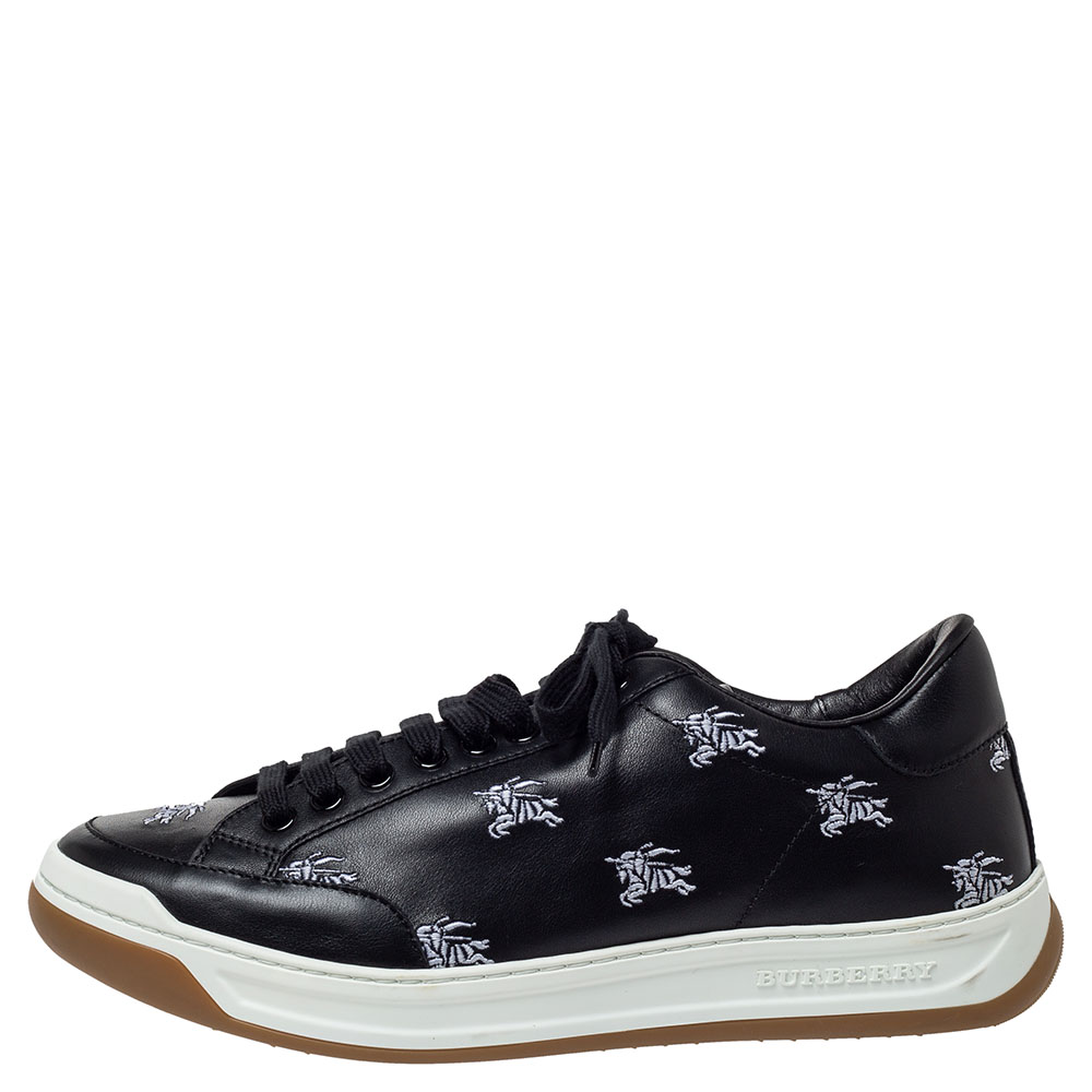 

Burberry Black Leather Timsbury Low Top Sneakers Size