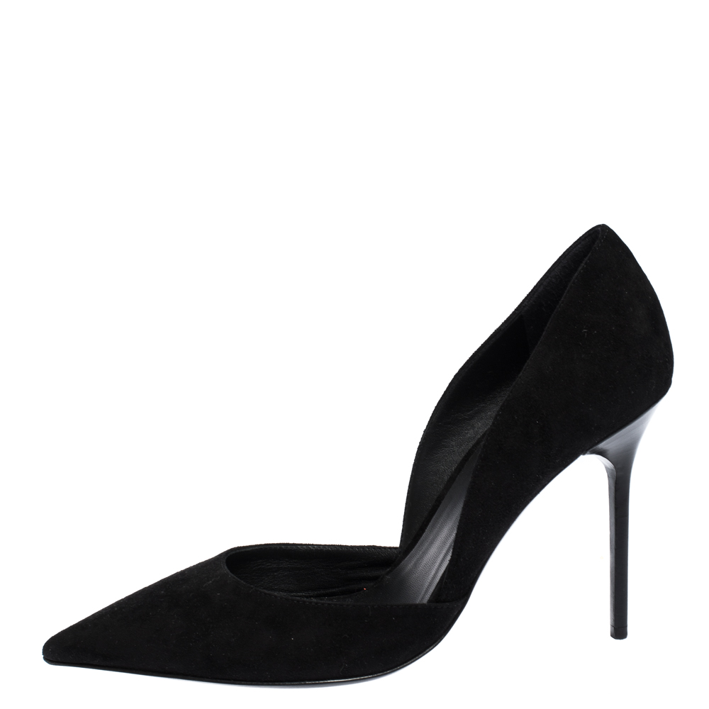 

Burberry Black Suede Leather Virna Pointed Toe Pumps Size