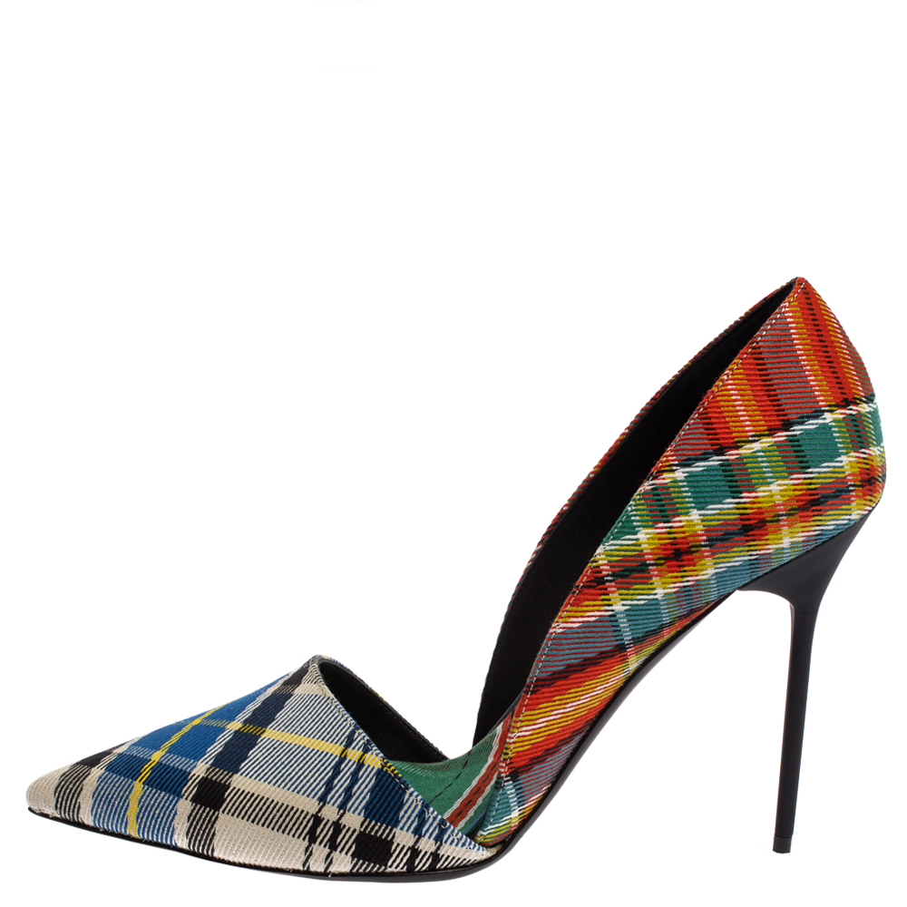 

Burberry Multicolor Canvas Virna D'orsay Pointed Toe Pumps Size