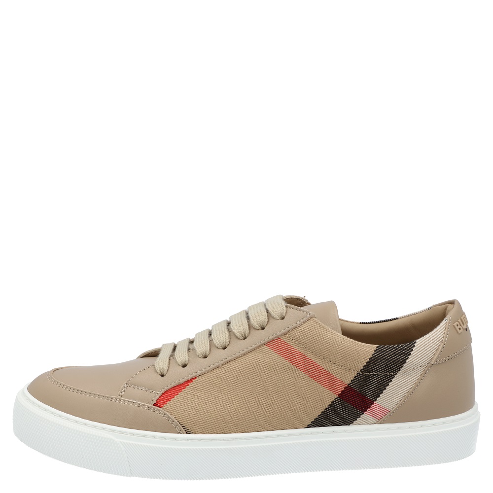 

Burberry Brown House Check Canvas Low-Top Sneakers Size EU