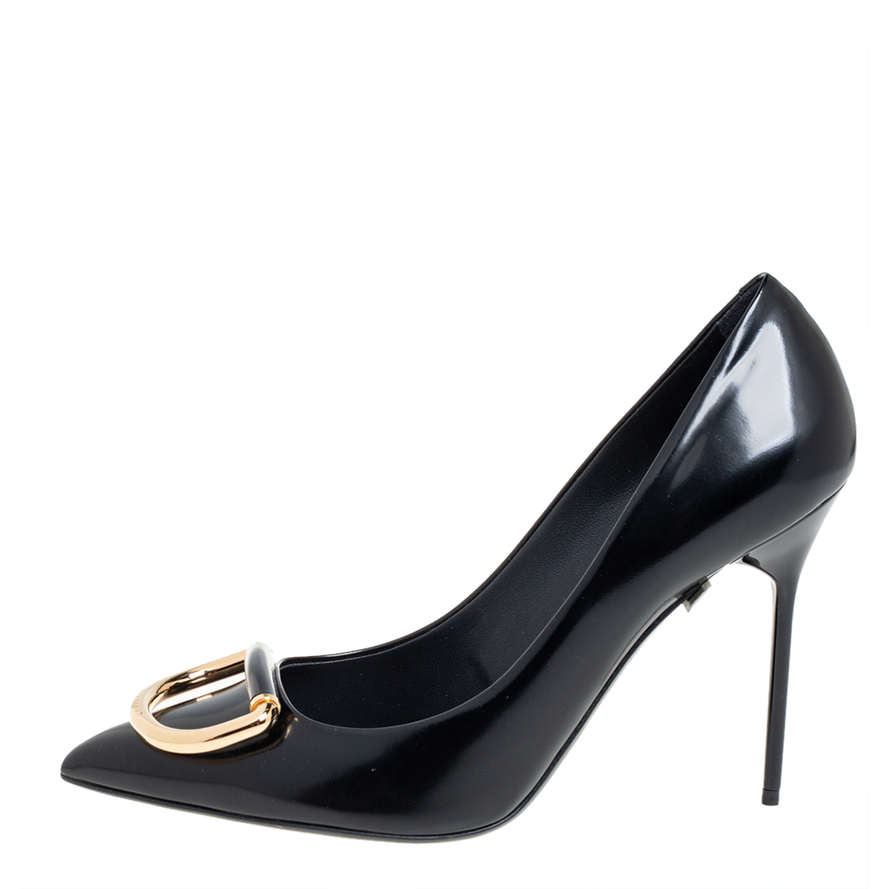 

Burberry Black Leather Flanagan Pointed Toe Pumps Size