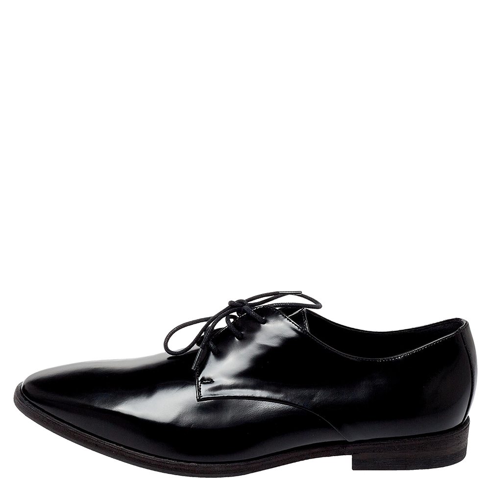 

Burberry Black Leather Lace Up Derby Size