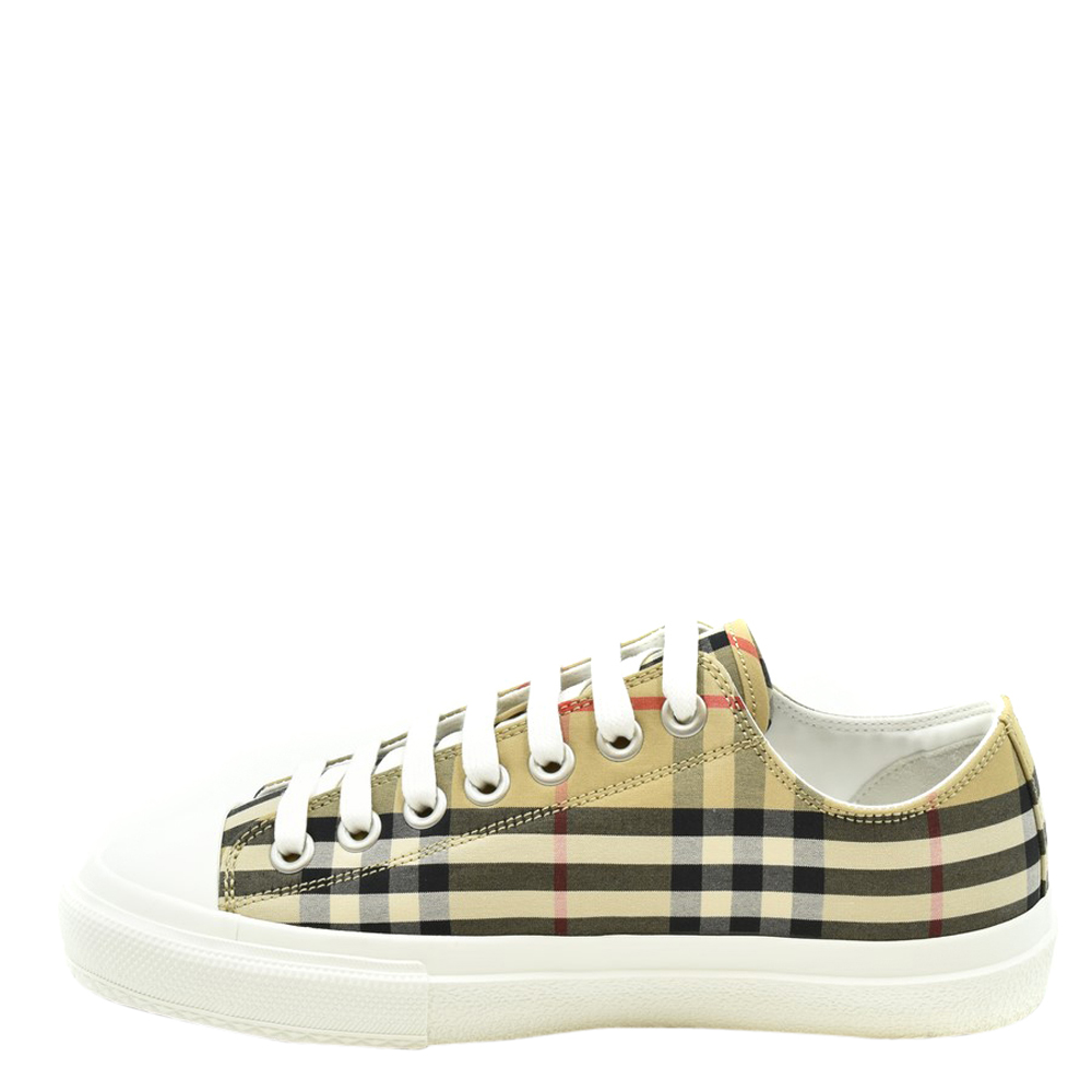 Pre-owned Burberry Multicolor Check Canvas Sneakers Size Eu 36