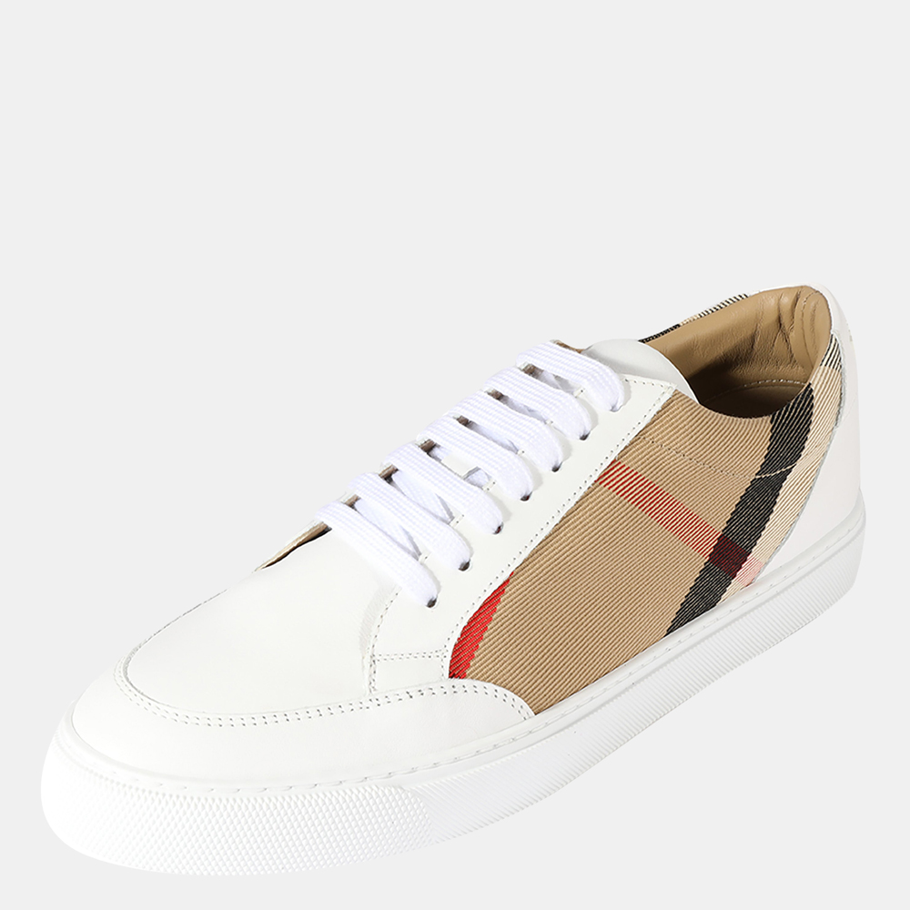 

Burberry White House Check Canvas & Leather Sneaker EU