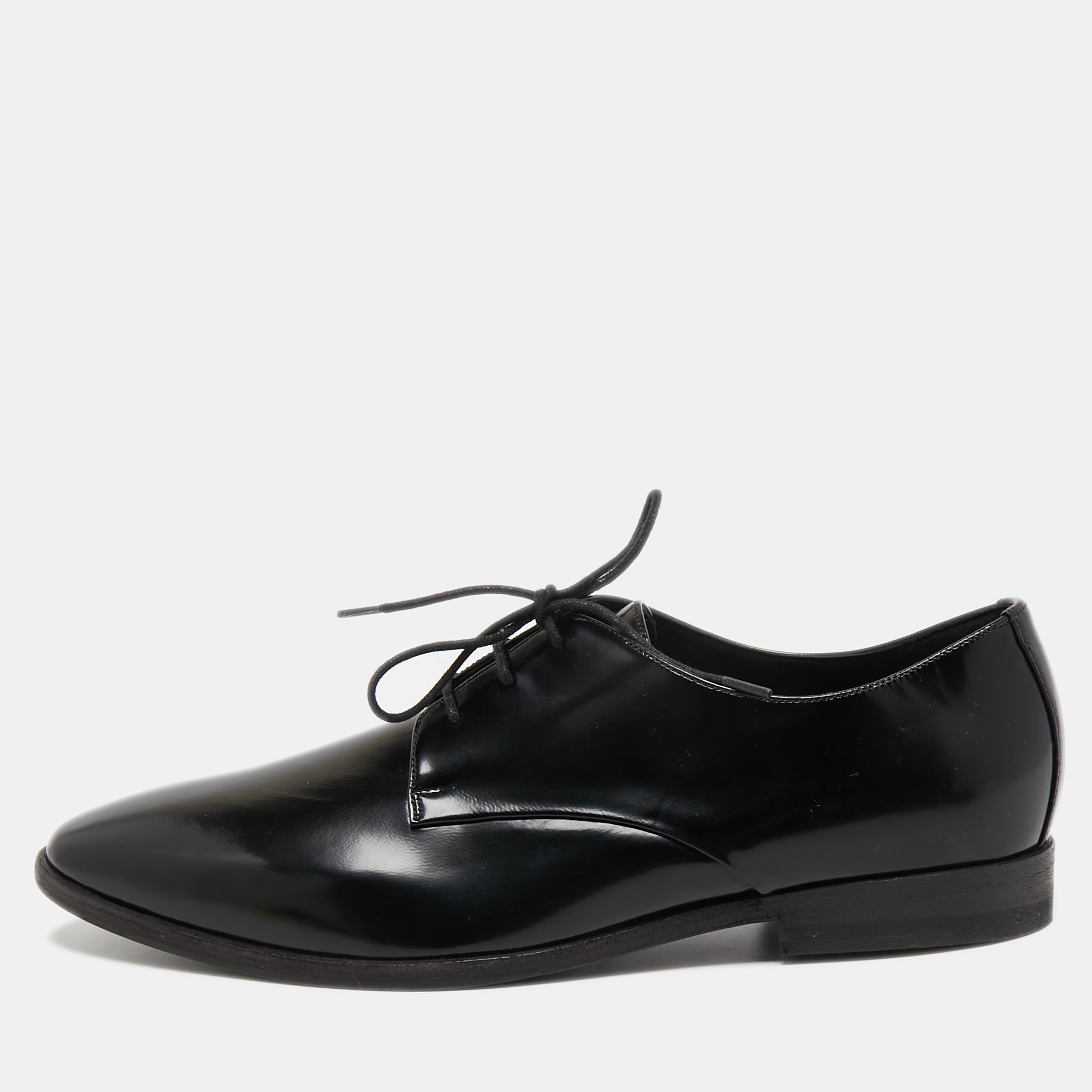 Burberry Black Leather Lace Up Derby Size 39