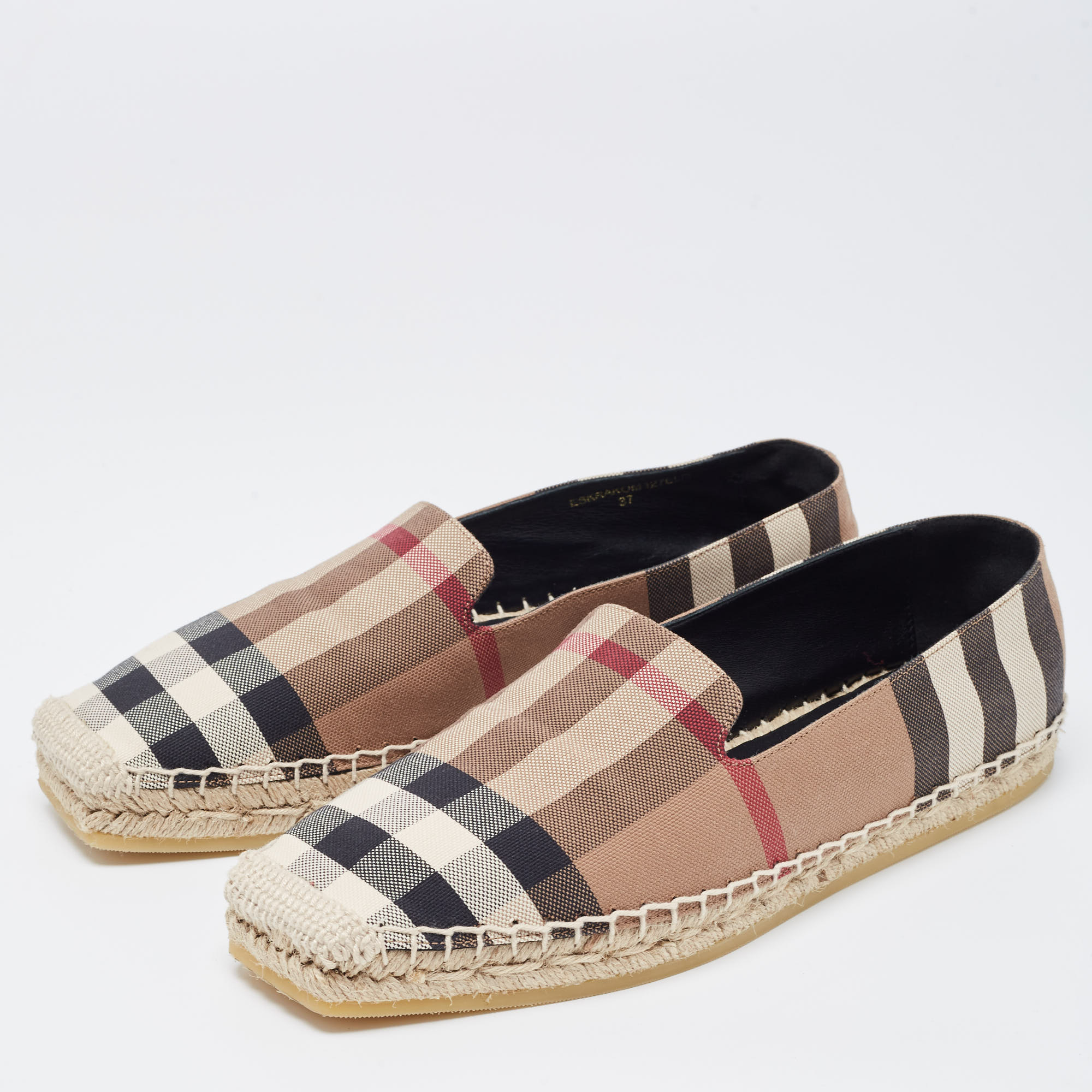 

Burberry Brown House Check Espadrille Flats Size