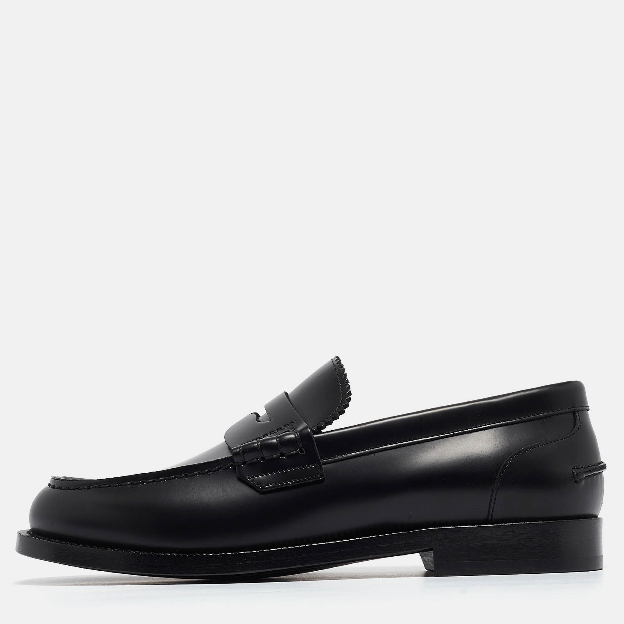

Burberry Black Leather Bedmont Loafers Size