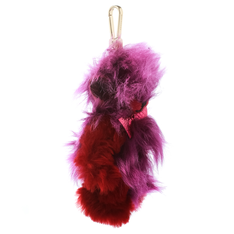 

Burberry Purple/Red Thomas Bear Pom-Pom Key Ring / Bag Charm, Pink