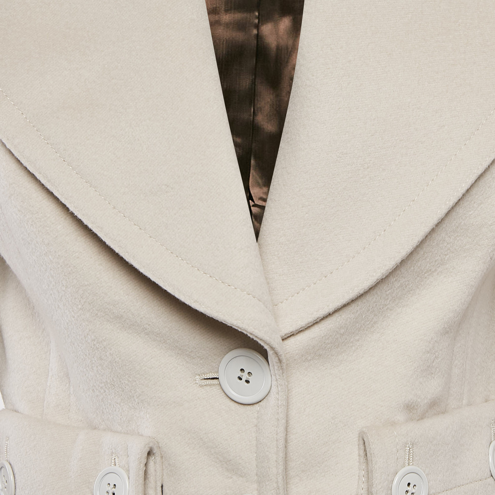 Burberry Prorsum Light Beige Button Front Pleated Jacket S 