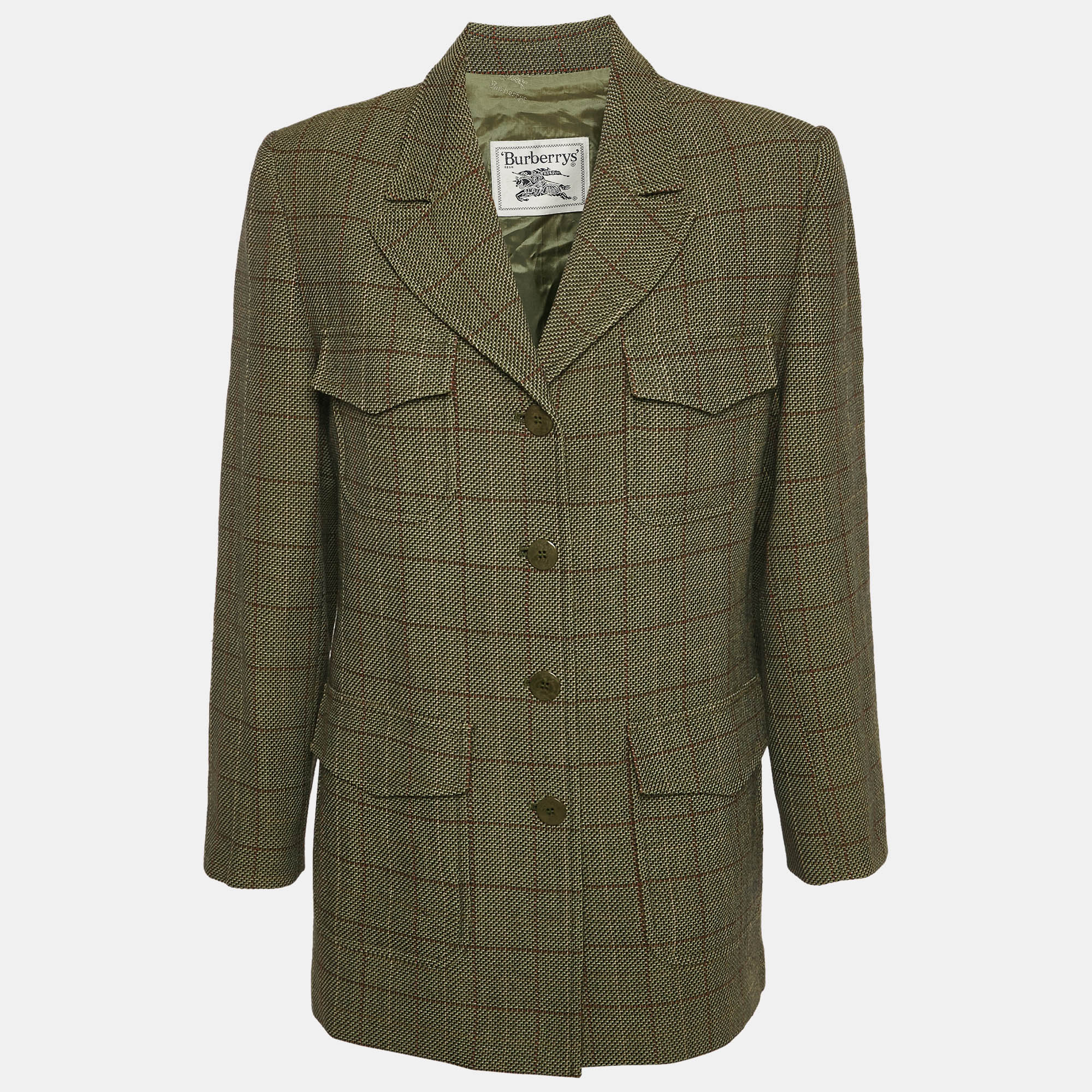 

Burberry Prorsum Vintage Green Check Wool Blazer M