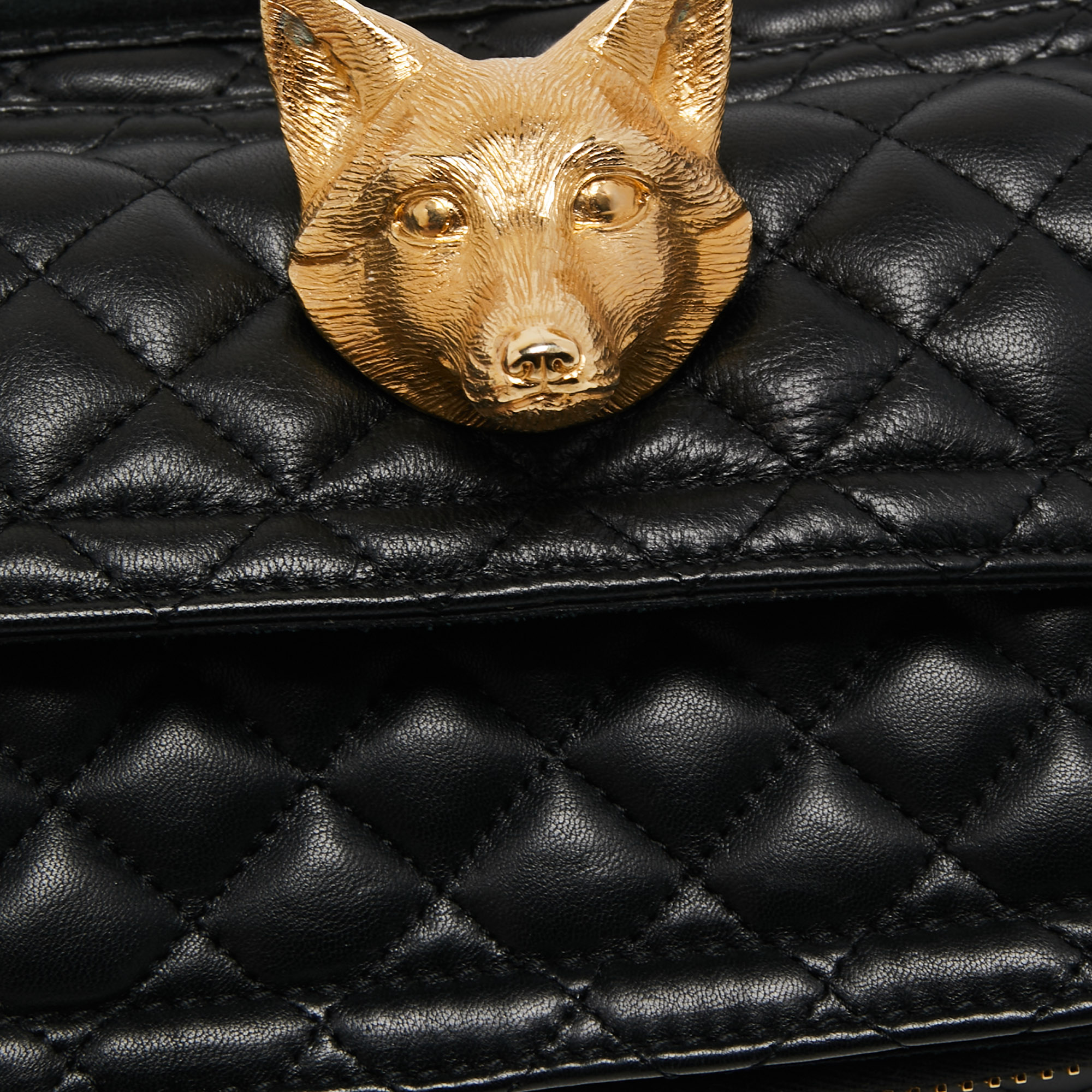 Burberry Alma Fox Head Clutch in Green