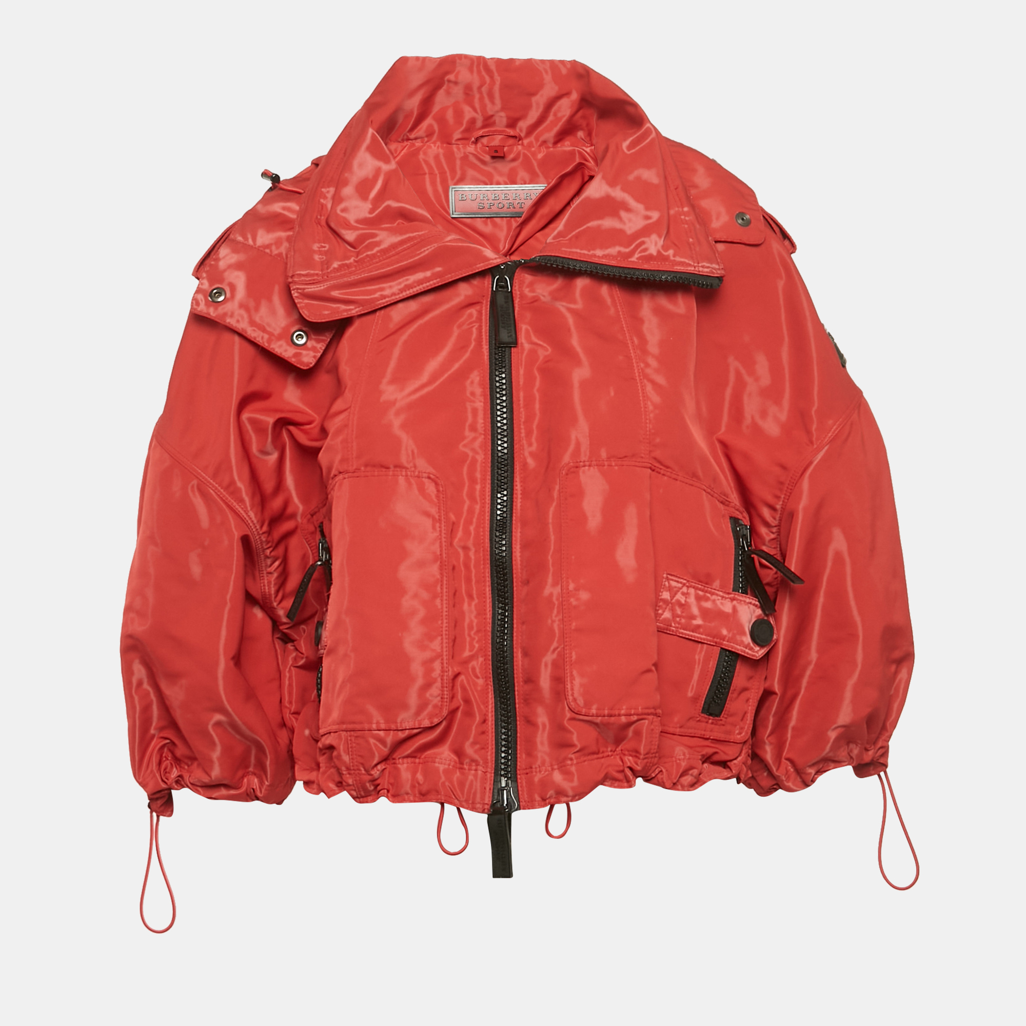 

Burberry Sport Red Synthetic Zip-Up Hooded Jacket S