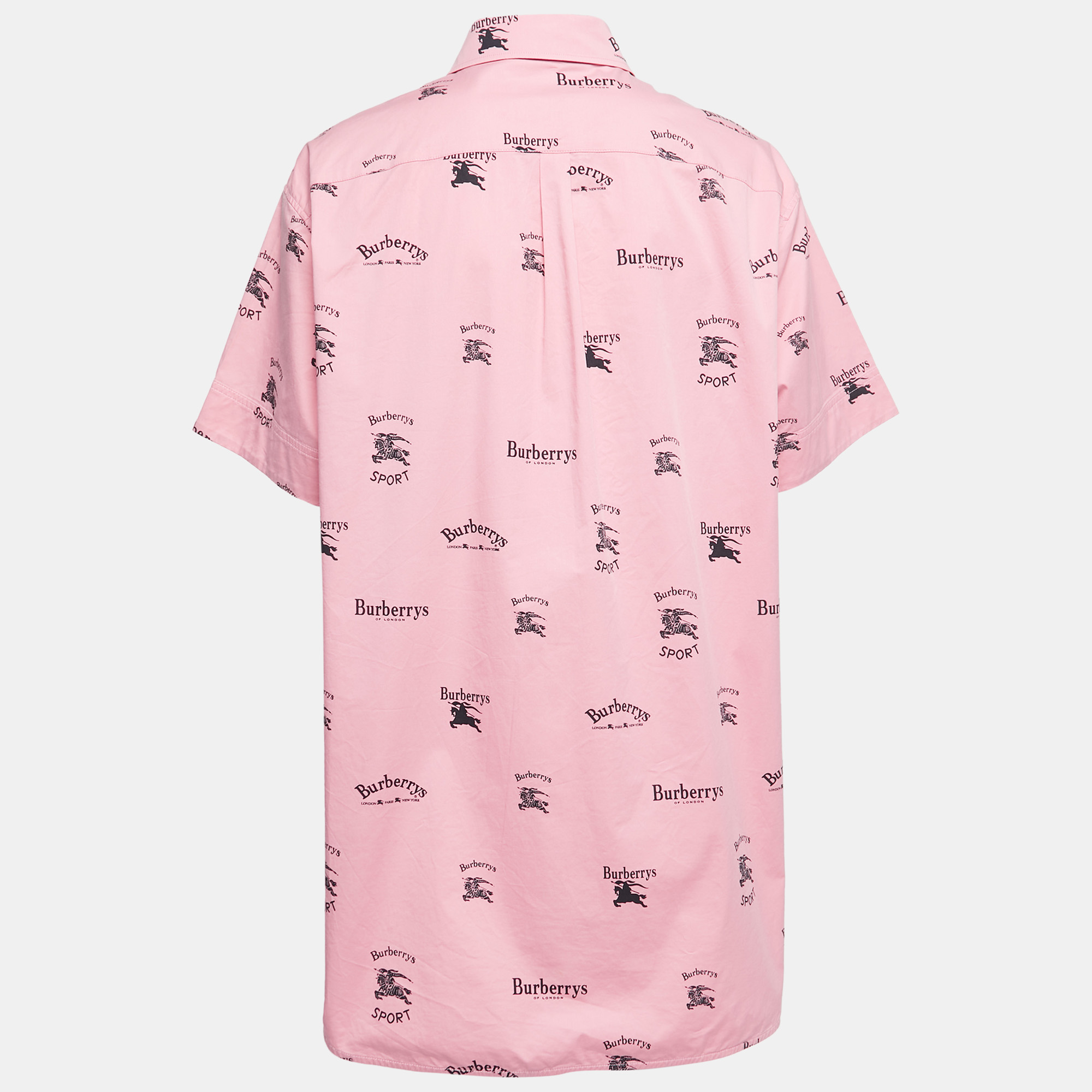 

Burberry Pink Vintage Logo Printed Cotton Shirt