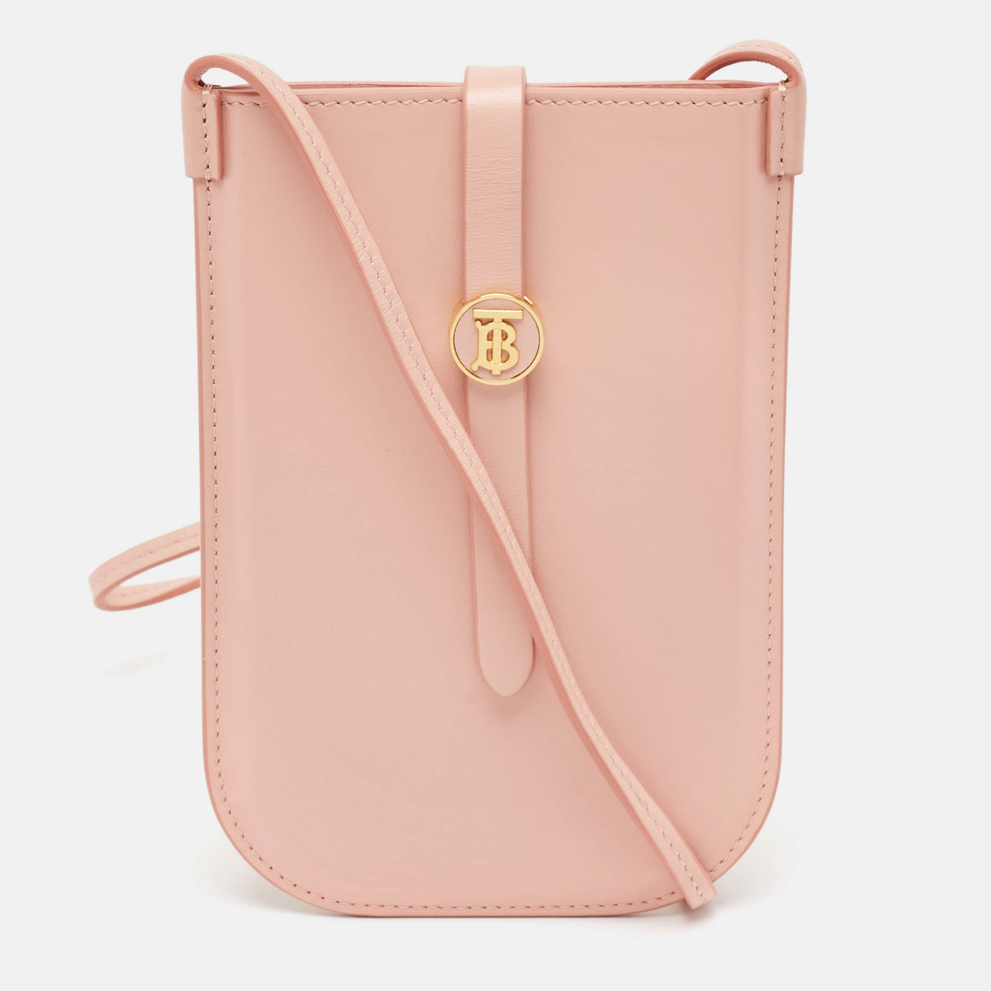 Pre-owned Burberry Light Leather Anne Phone Crossbody Bag In Pink