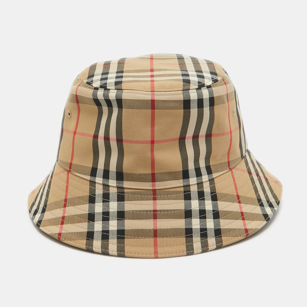 

Burberry Beige Nova Check Cotton Blend Bucket Hat