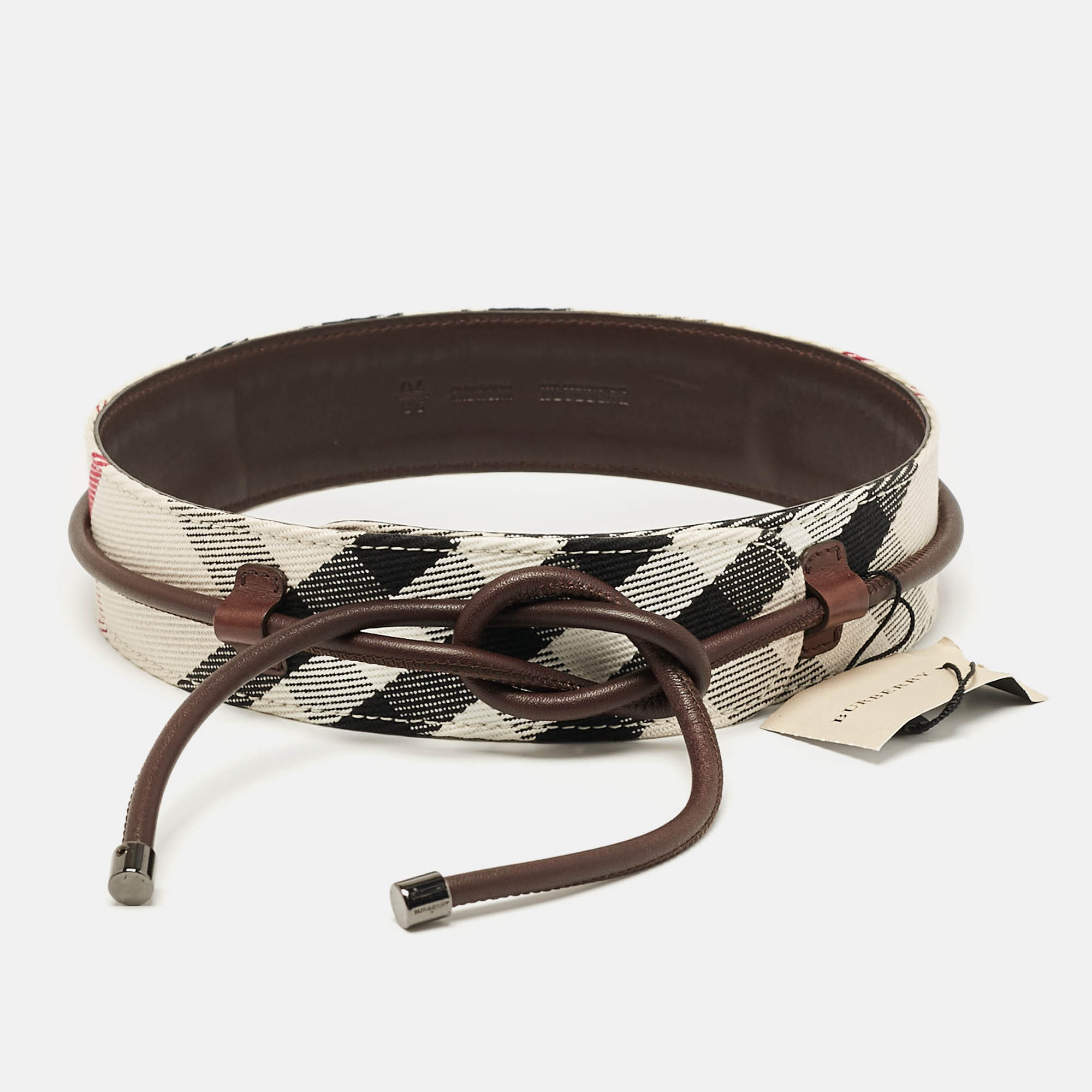 

Burberry Beige/Brown Mega Nova Check Canvas and Leather Waist Belt