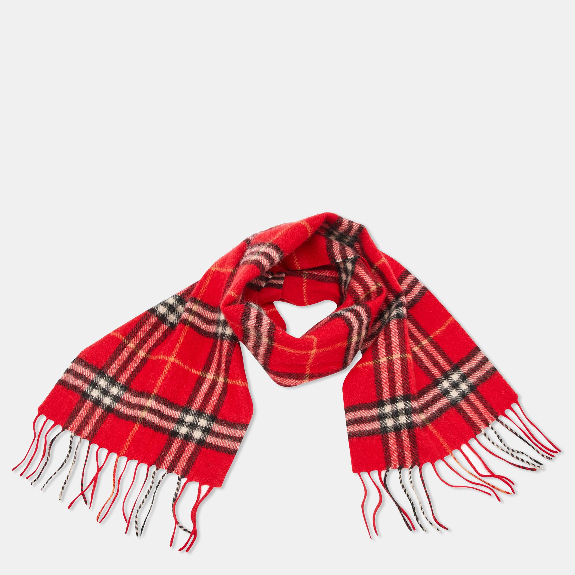 Burberry Red Vintage Check Lambwool Stole 