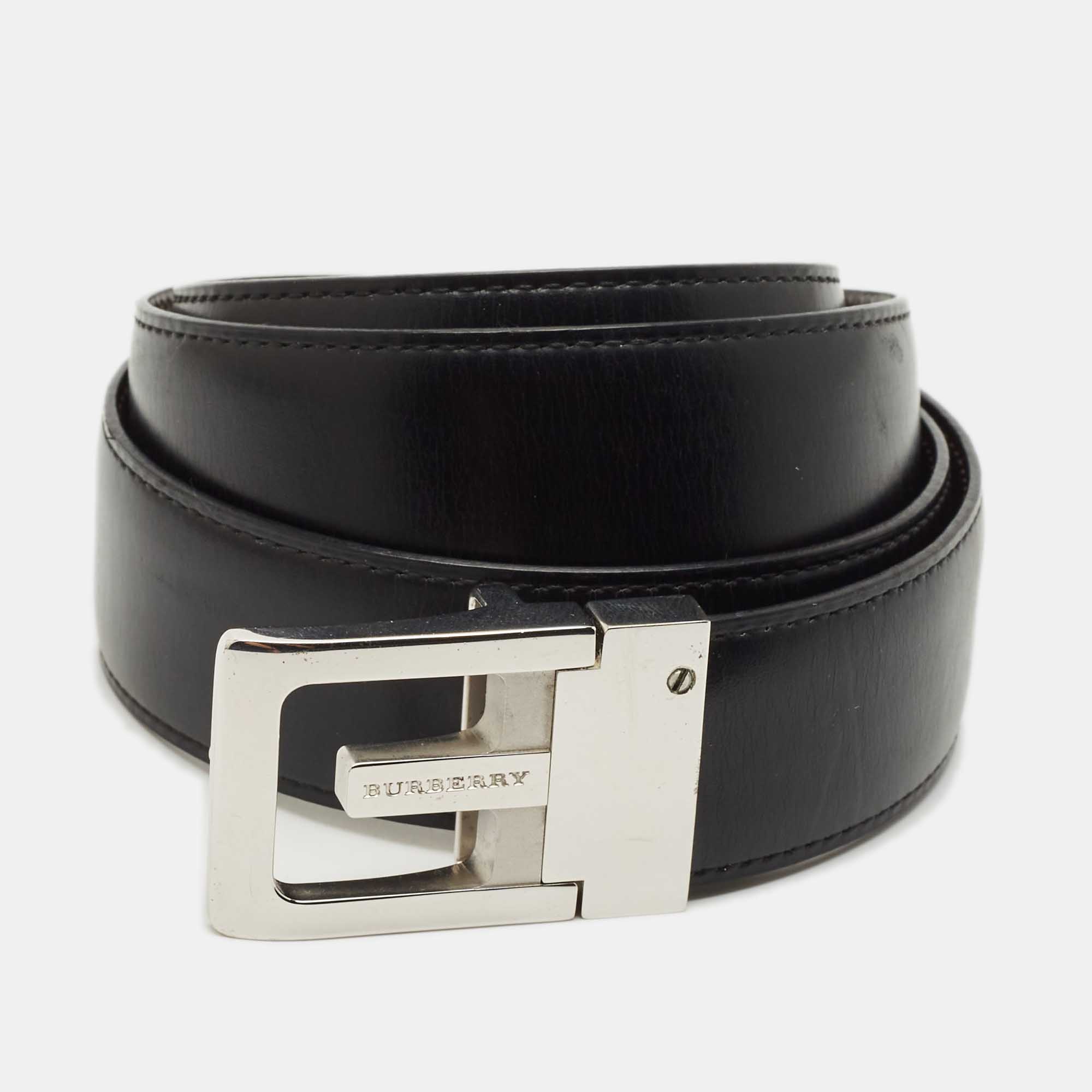 

Burberry Black/Brown Leather Reversible Belt