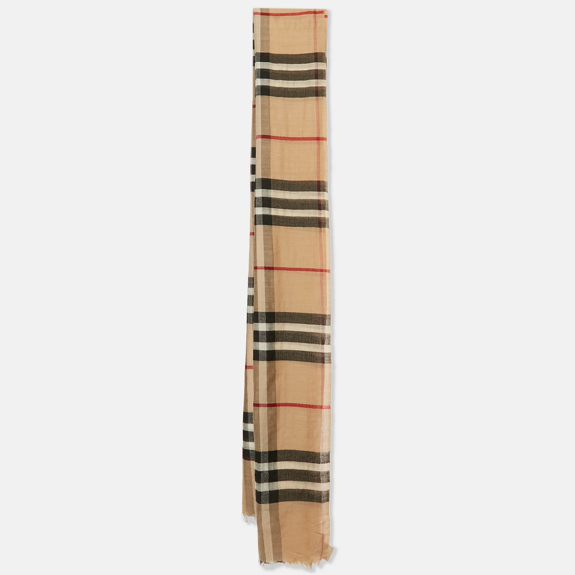

Burberry Beige Nova Check Wool Shawl