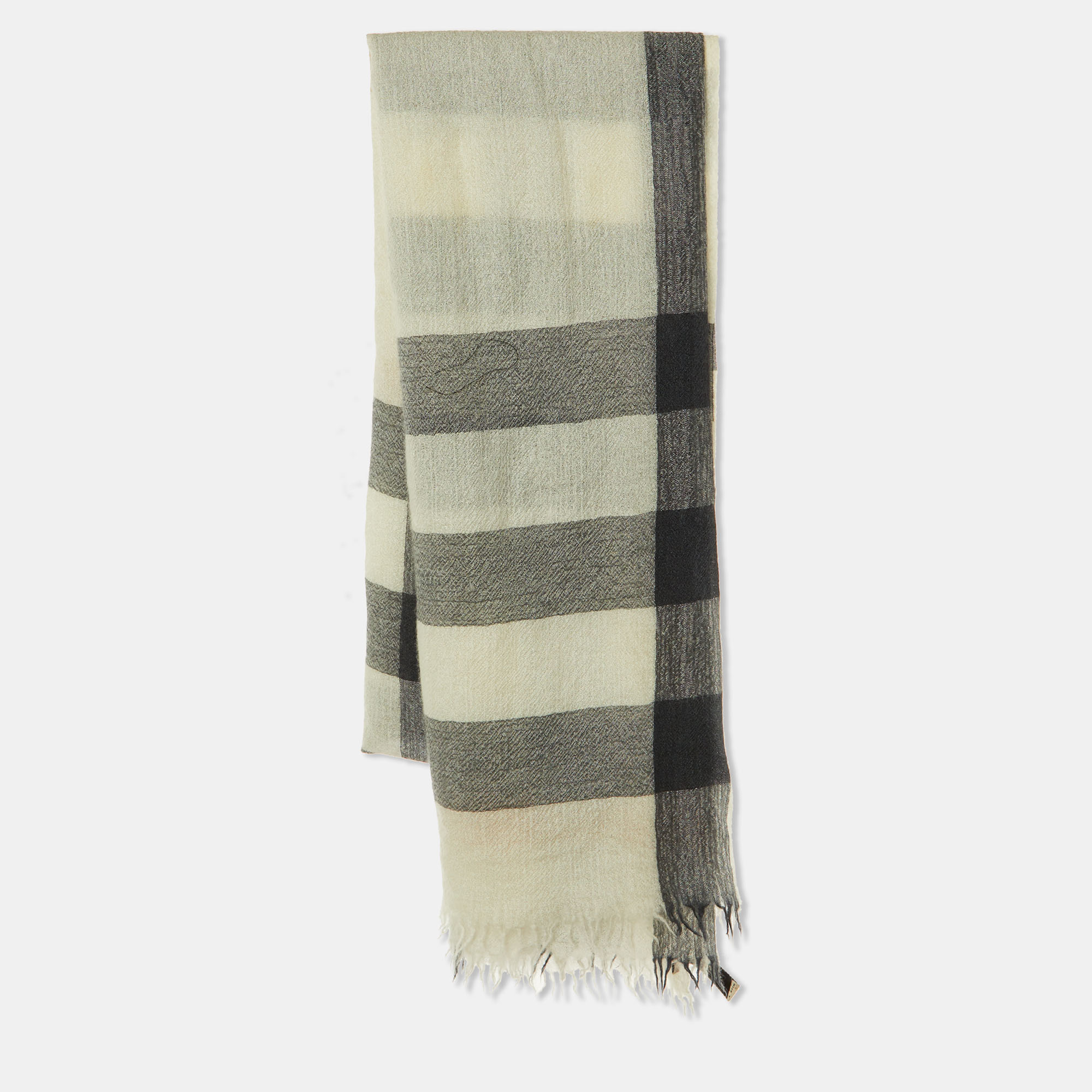 

Burberry Beige Giant Check Wool and Silk Scarf