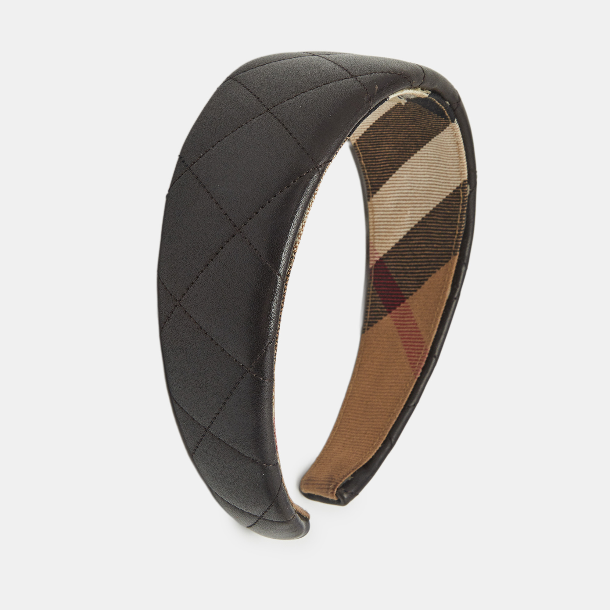 

Burberry Brown Quilted Leather Headband