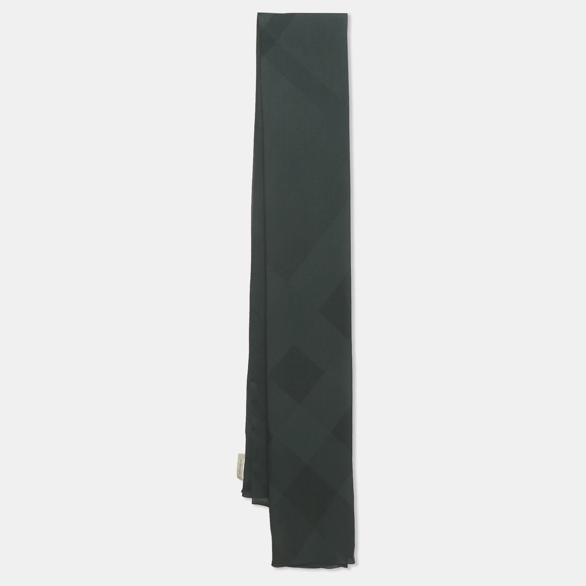 

Burberry Dark Green Nova Check Jacquard Silk Stole