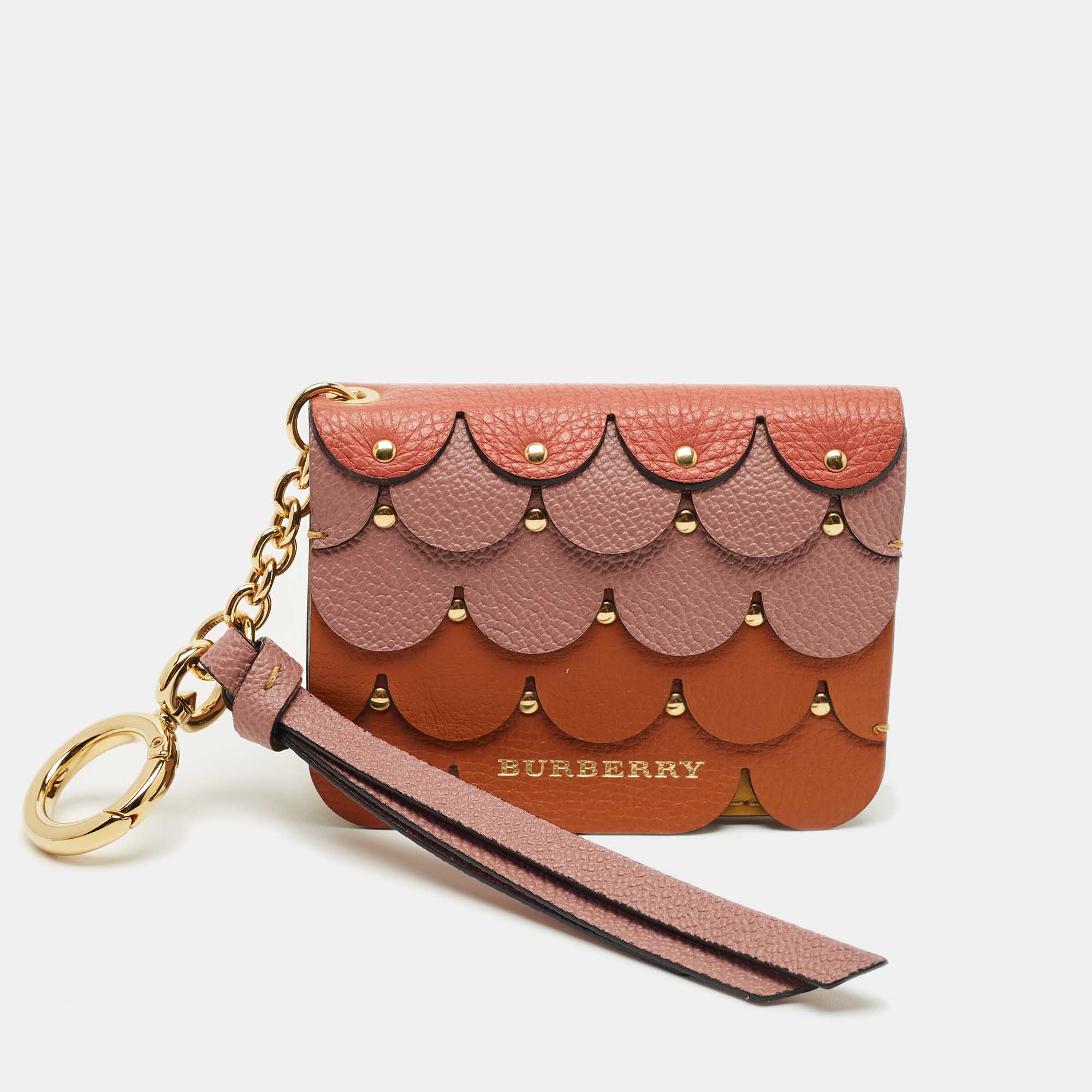 Pre-owned Burberry Multicolor Leather Scale Camberwell Card Case Bag Charm