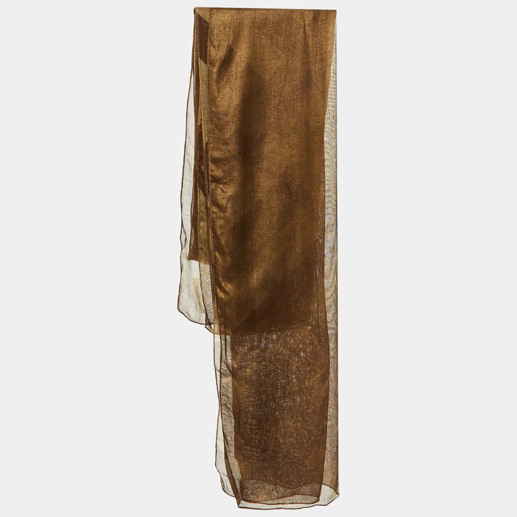 

Burberry Brown Giant Check Metallic Silk Stole