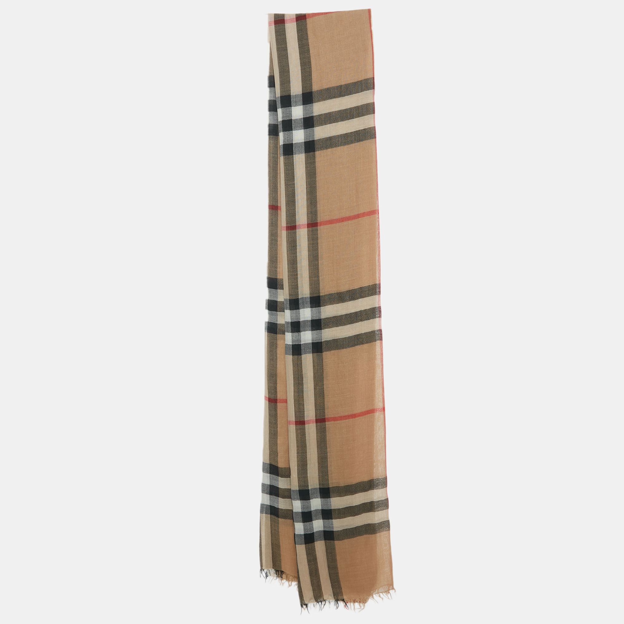 

Burberry Beige Check Wool and Silk Scarf