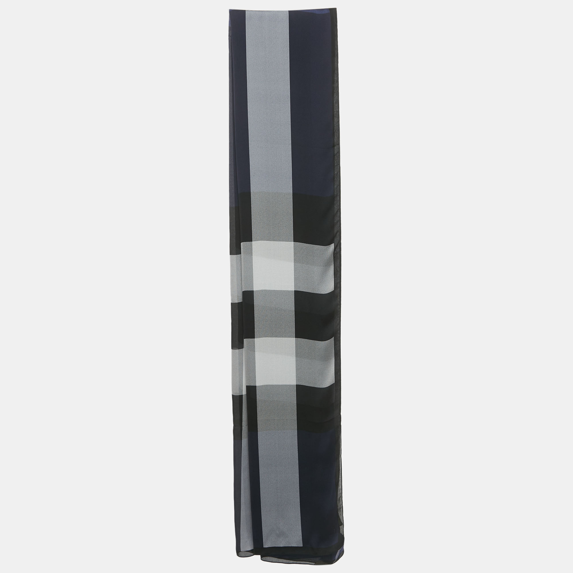 

Burberry Blue Checks Silk Scarf