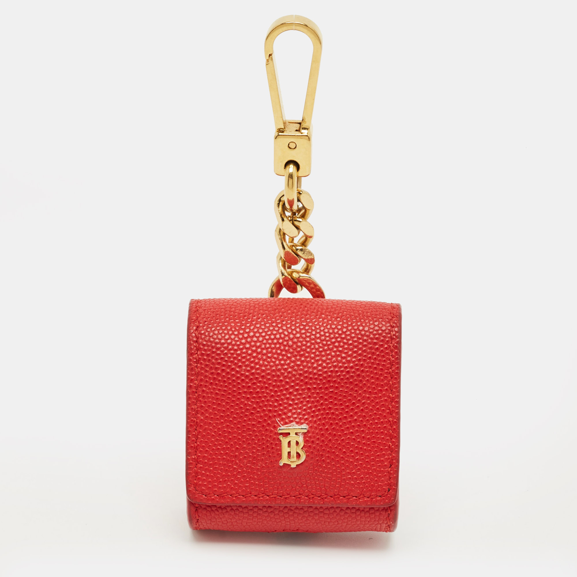 

Burberry Red Leather TB Logo Airpod Case