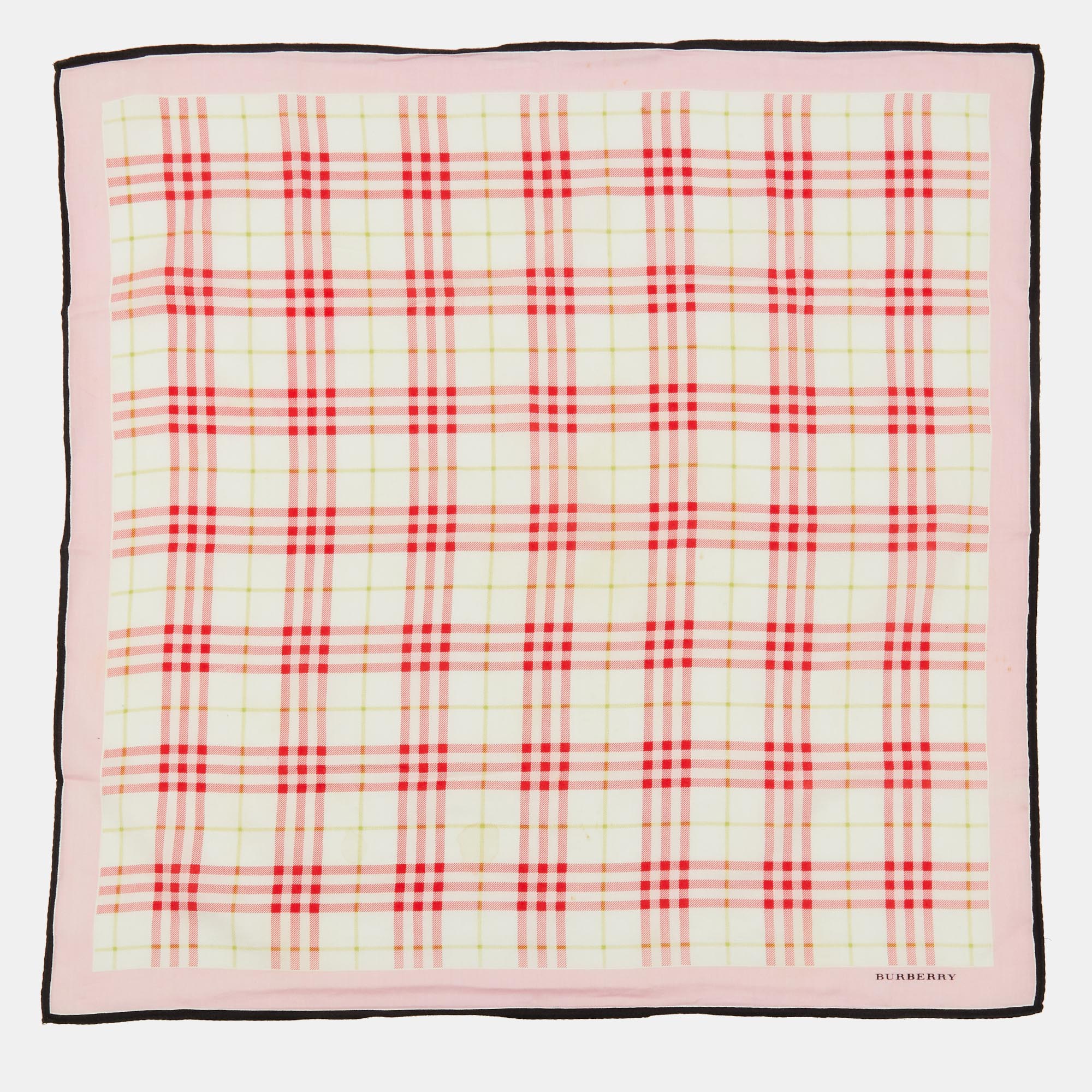 

Burberry Pink Checked Cotton Neck/Hand Kerchief