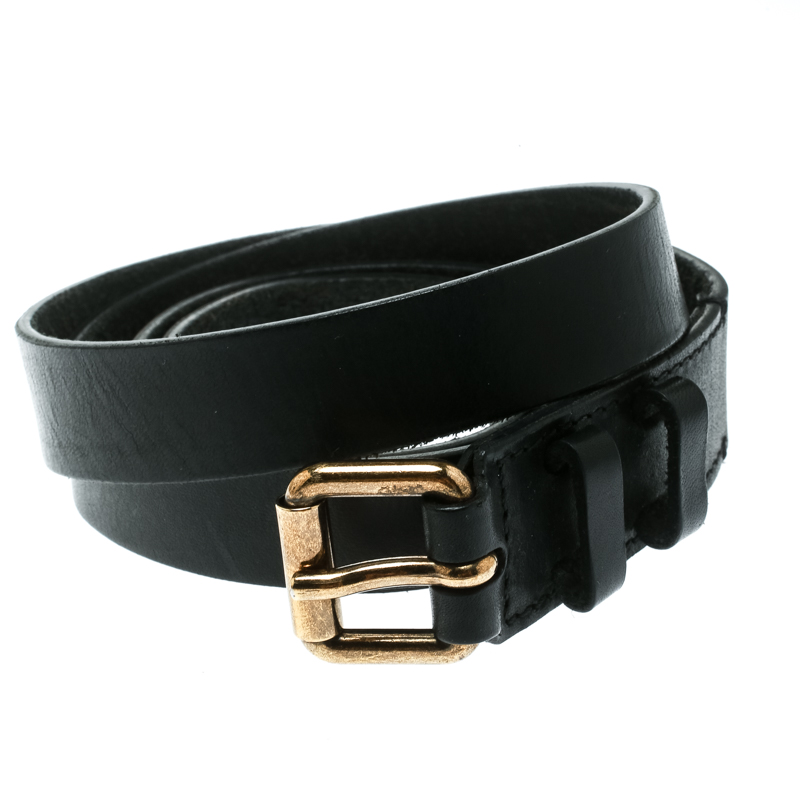 

Burberry Black Leather Belt Size
