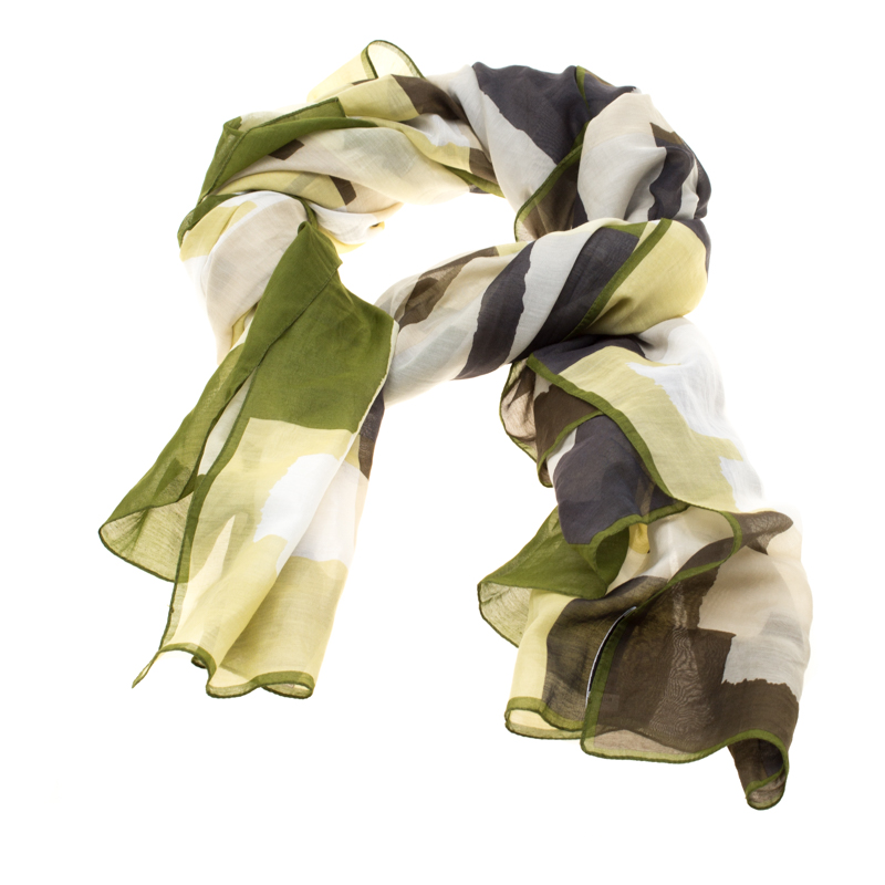 

Burberry Multicolor Abstract Checked Cotton Scarf