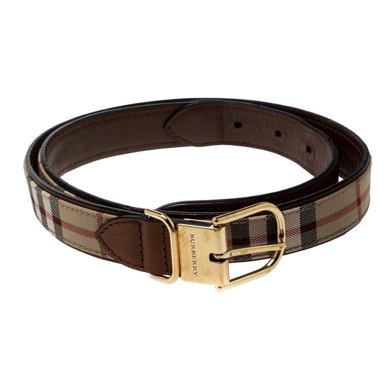 

Burberry Beige/Brown Housecheck Canvas Belt
