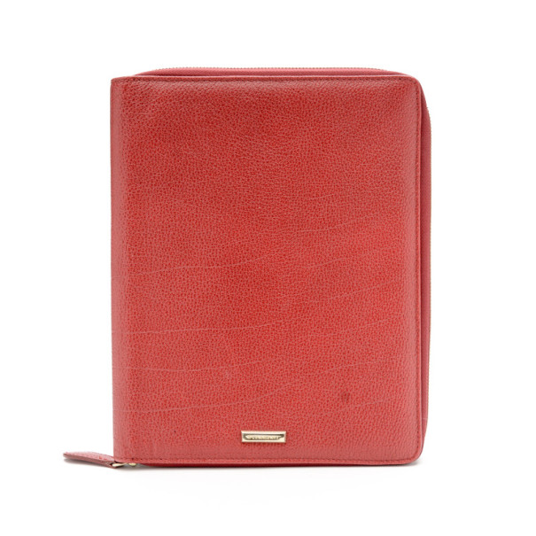 Pre Owned Burberry London Red Leather iPad Case