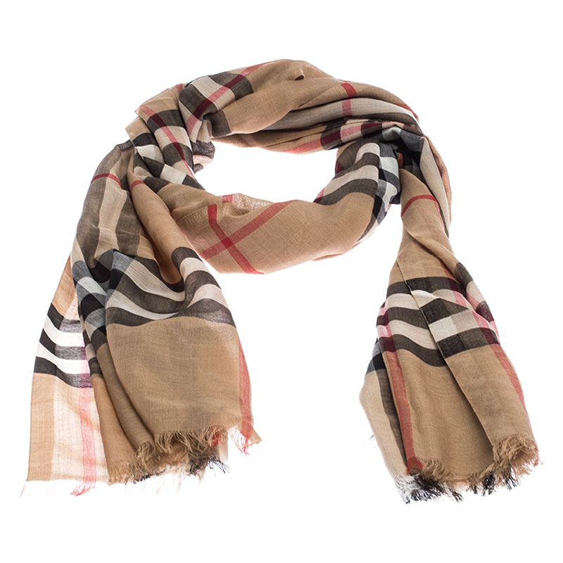 

Burberry Beige Novacheck Silk and Wool Stole